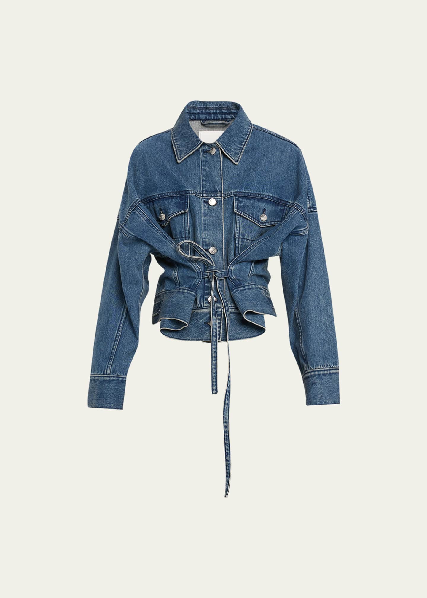 3.1 Phillip Lim Boxy Self-Tie Denim Jacket - Bergdorf Goodman