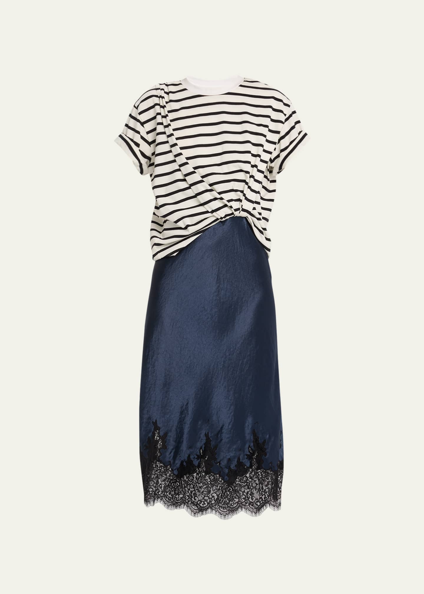 3.1 Phillip Lim Draped Combo T Shirt Slip Dress Bergdorf Goodman