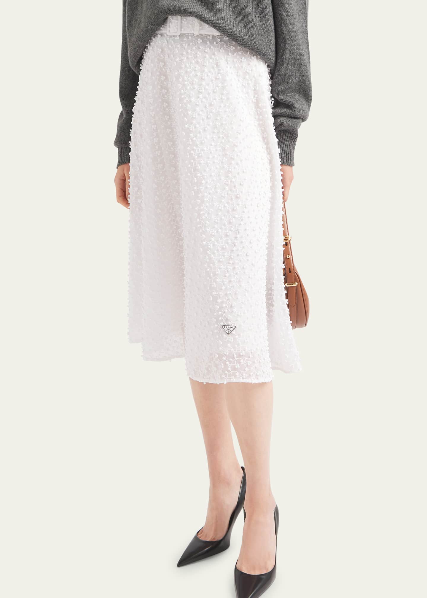 Prada Superpose Belted Midi Skirt Image 4 of 4