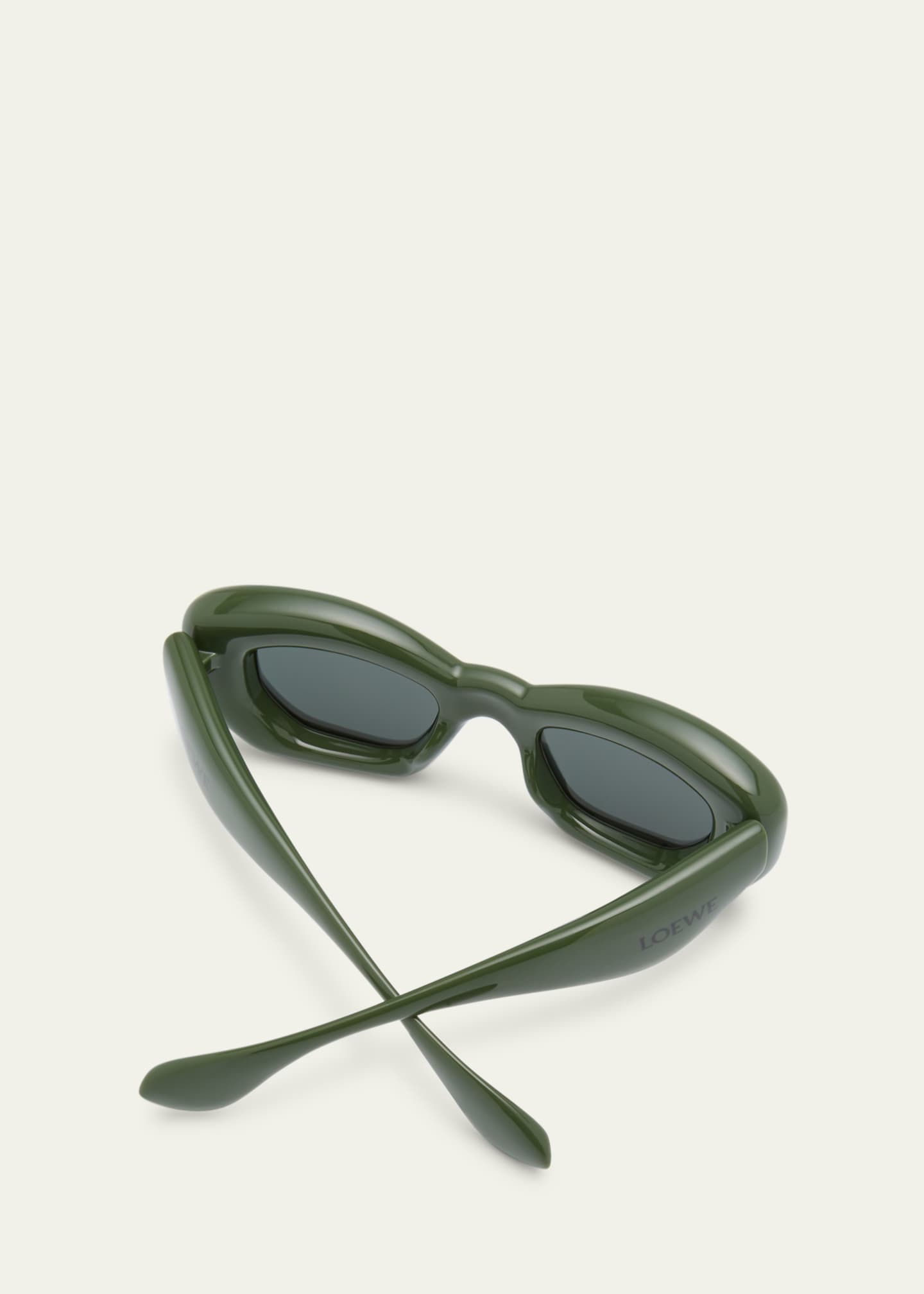 Loewe Inflated Green Acetate Butterfly Sunglasses - Bergdorf Goodman