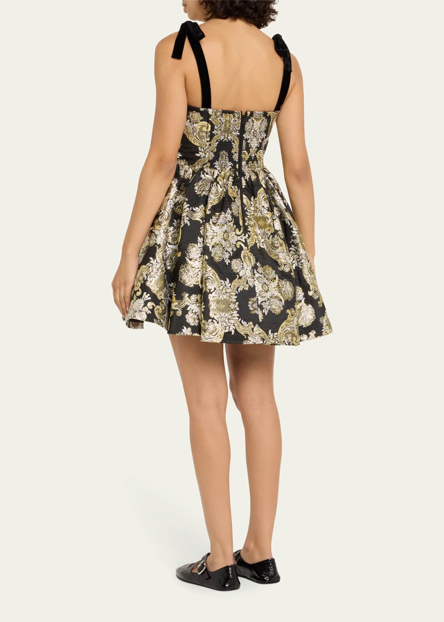 Alice + Olivia Fay Floral Jacquard Babydoll Dress Bergdorf Goodman