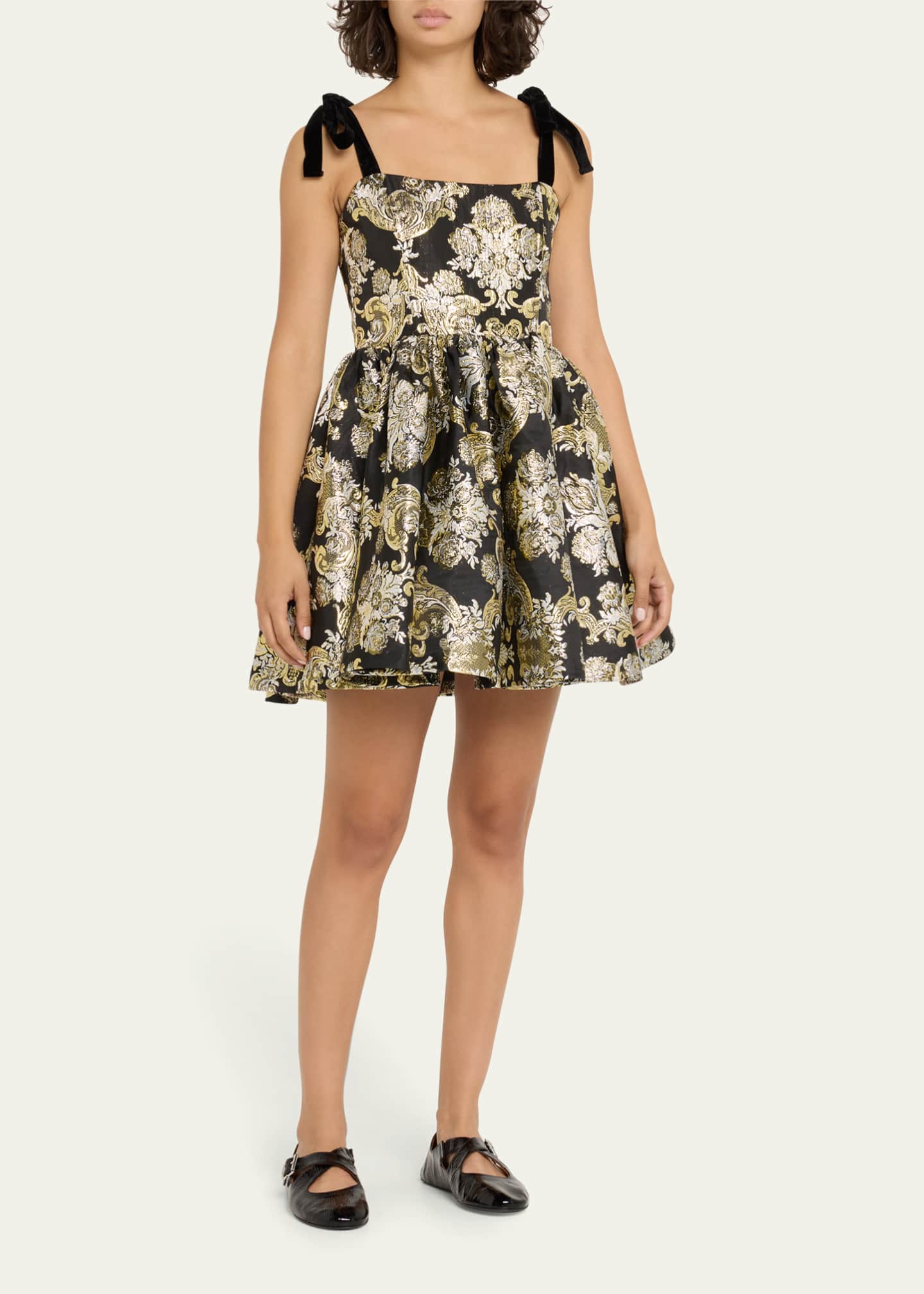 Alice + Olivia Fay Floral Jacquard Babydoll Dress Bergdorf Goodman
