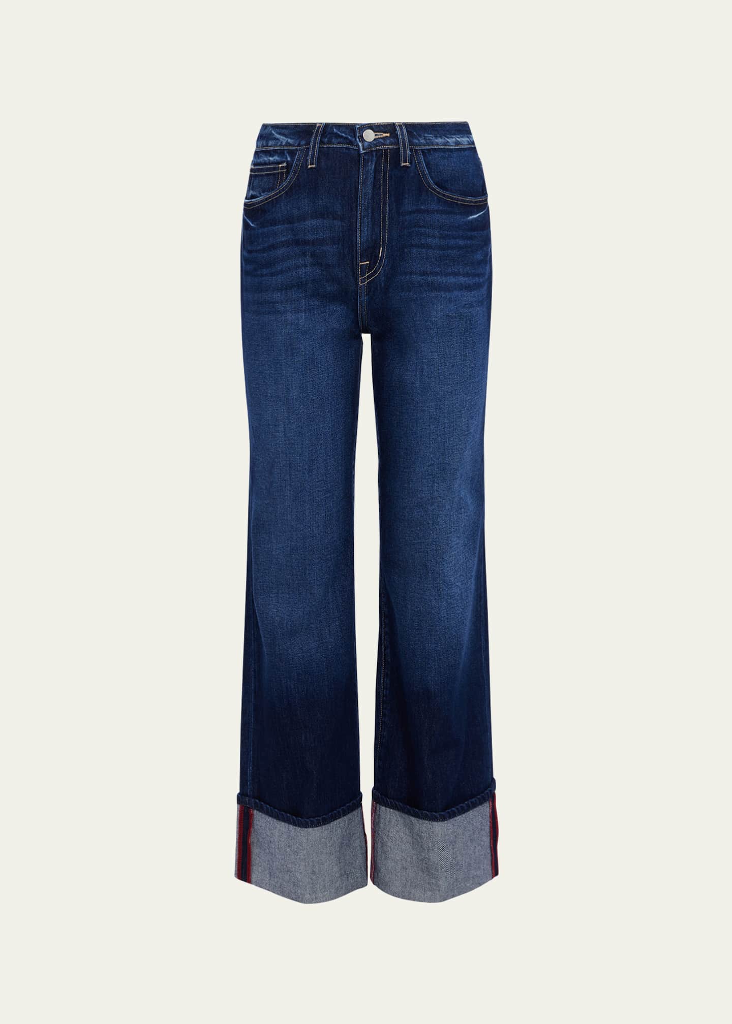 L Agence Miley Ultra High Rise Wide Leg Cuffed Jeans