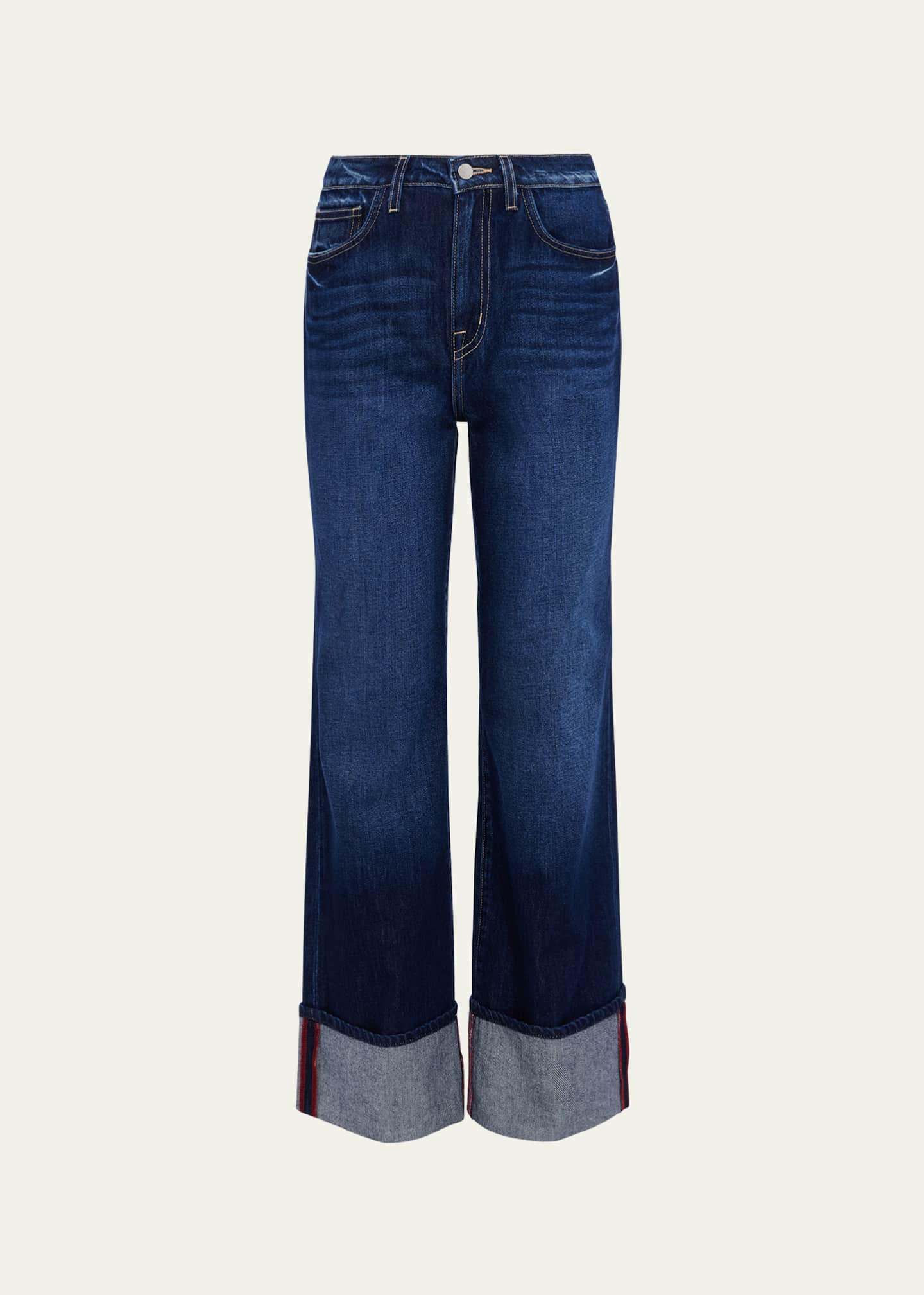 L'Agence Miley Ultra High Rise Wide-Leg Cuffed Jeans - Bergdorf Goodman