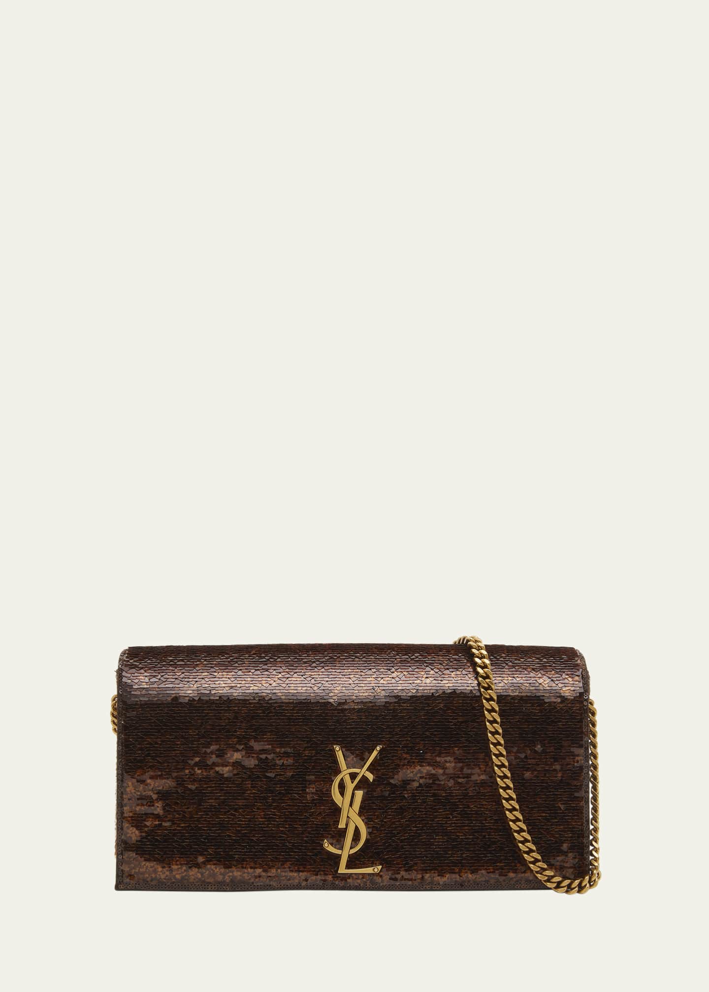 Saint Laurent Kate Medium YSL Sequin Patent Shoulder Bag Bergdorf Goodman