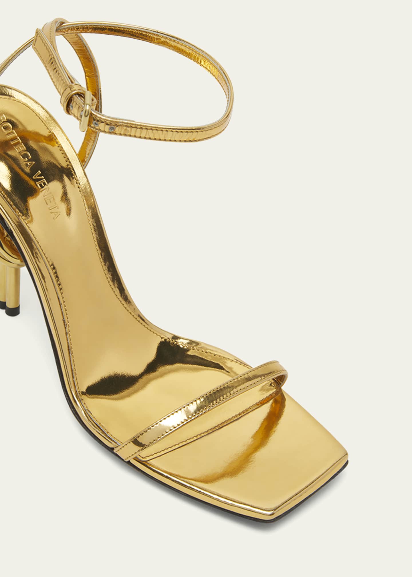 Bottega veneta gold sandals sale
