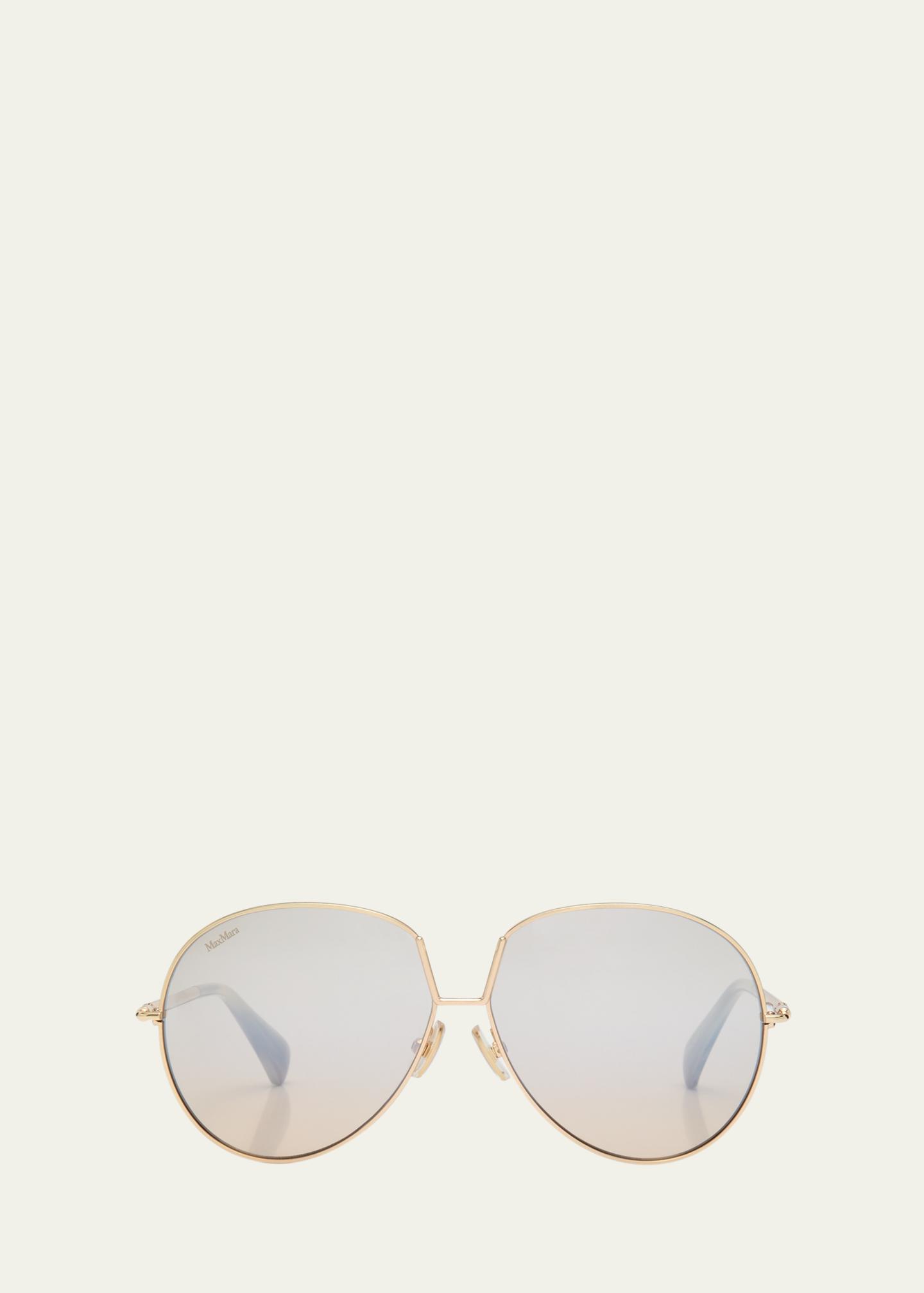 Max Mara Gold Metal Sunglasses