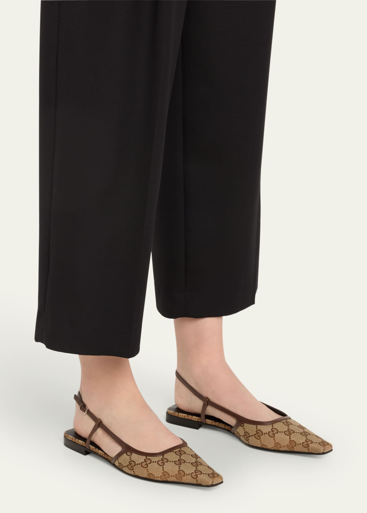 Gucci Demi Monogram Canvas Slingback Ballerina Flats Bergdorf Goodman