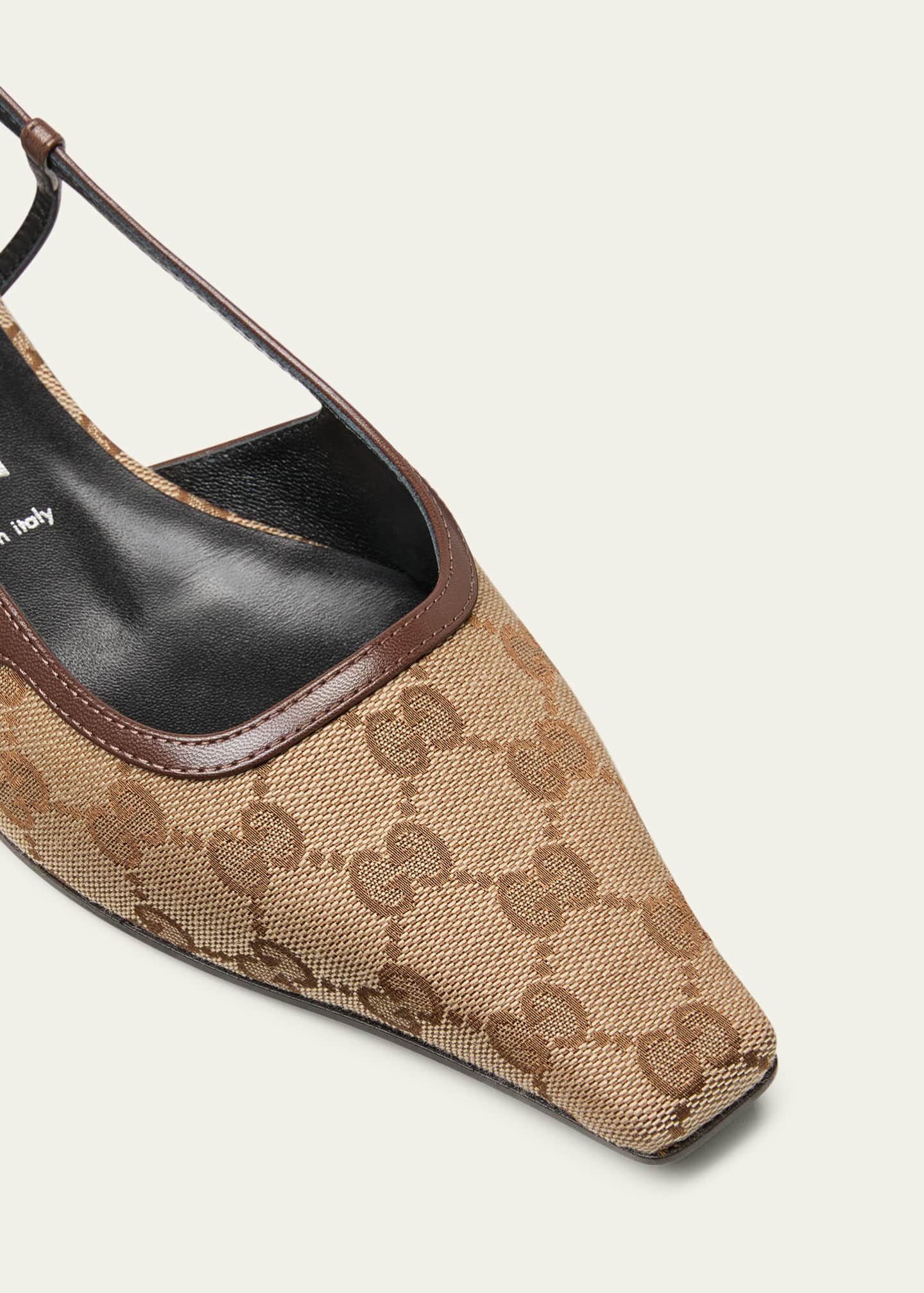 Gucci Demi Monogram Canvas Slingback Ballerina Flats Bergdorf Goodman