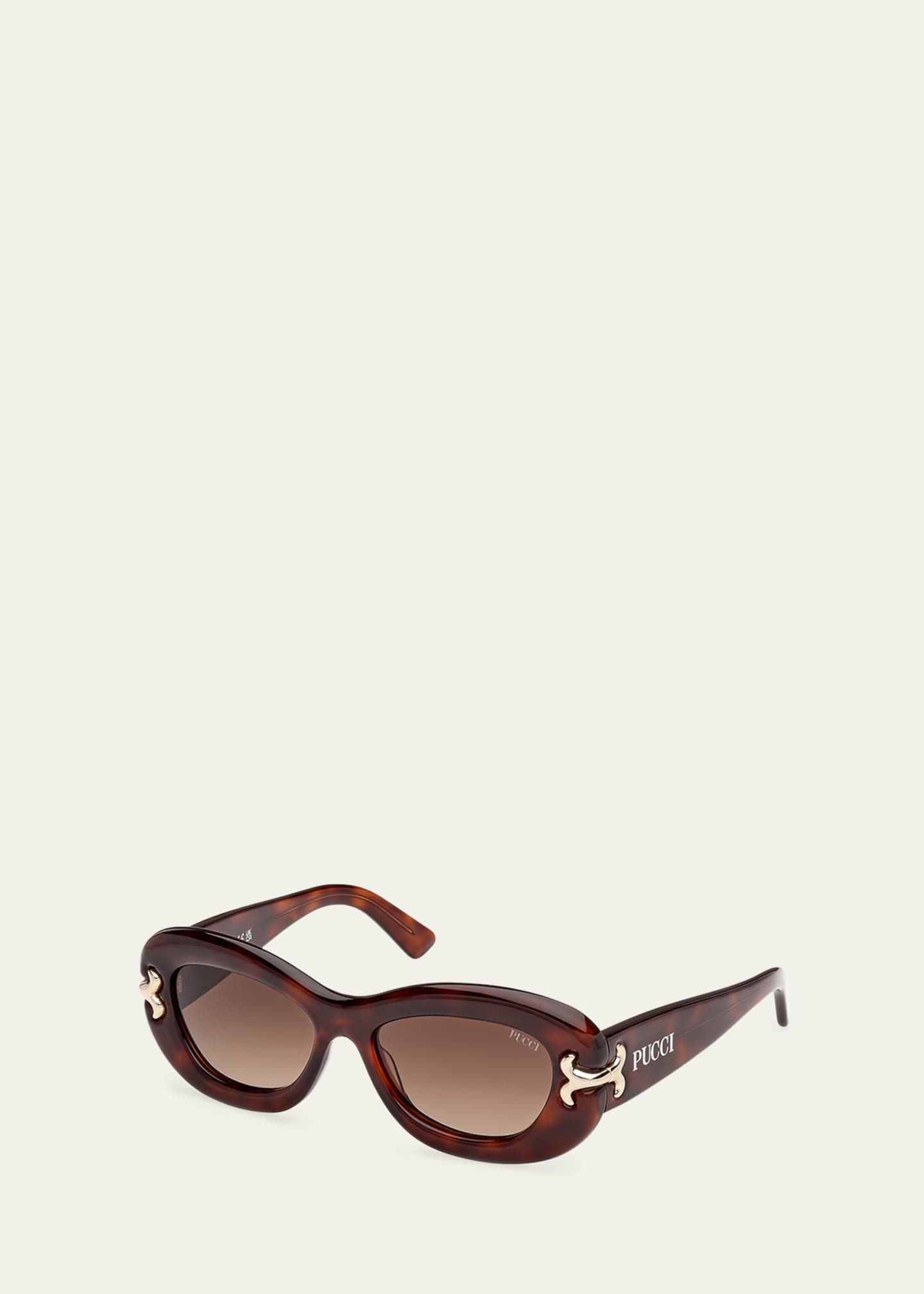 Pucci Filigree Acetate Round Sunglasses Image 2 of 3