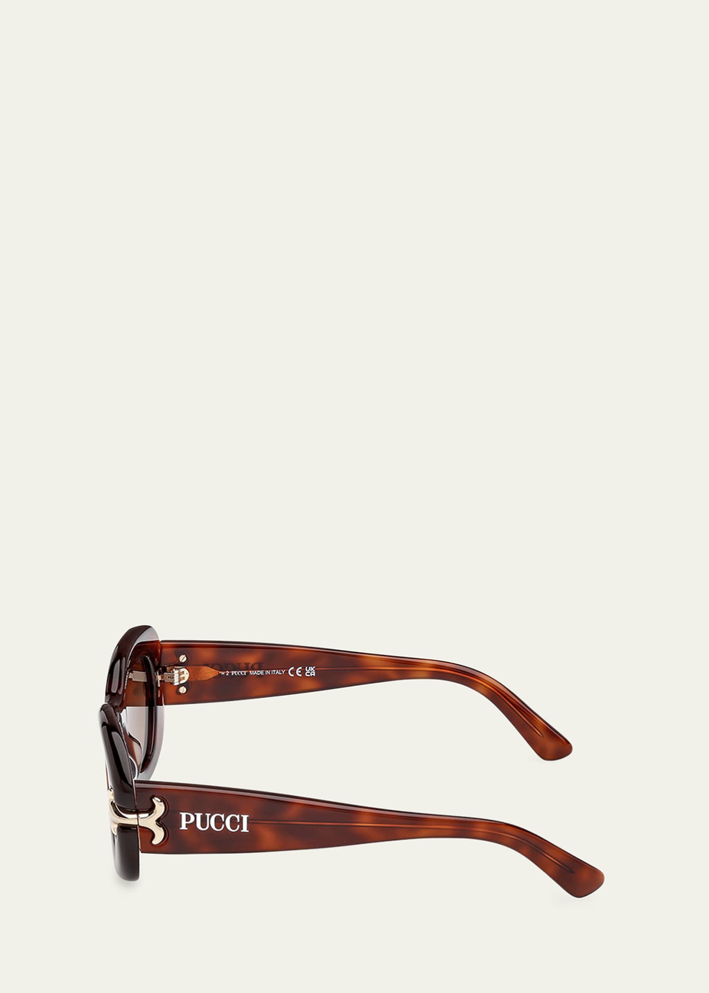 Pucci Filigree Acetate Round Sunglasses Image 3 of 3