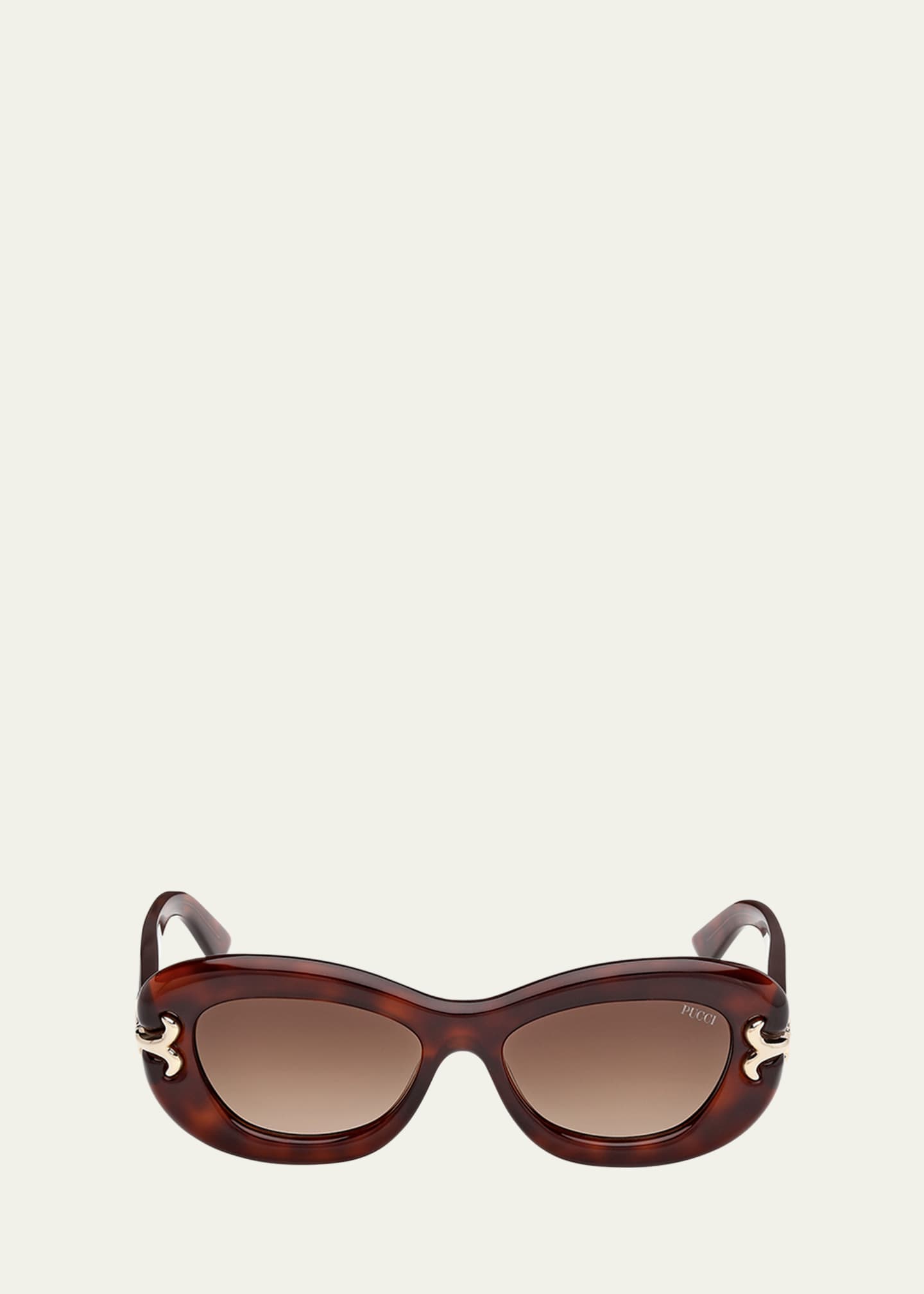 Pucci Filigree Acetate Round Sunglasses Image 1 of 3