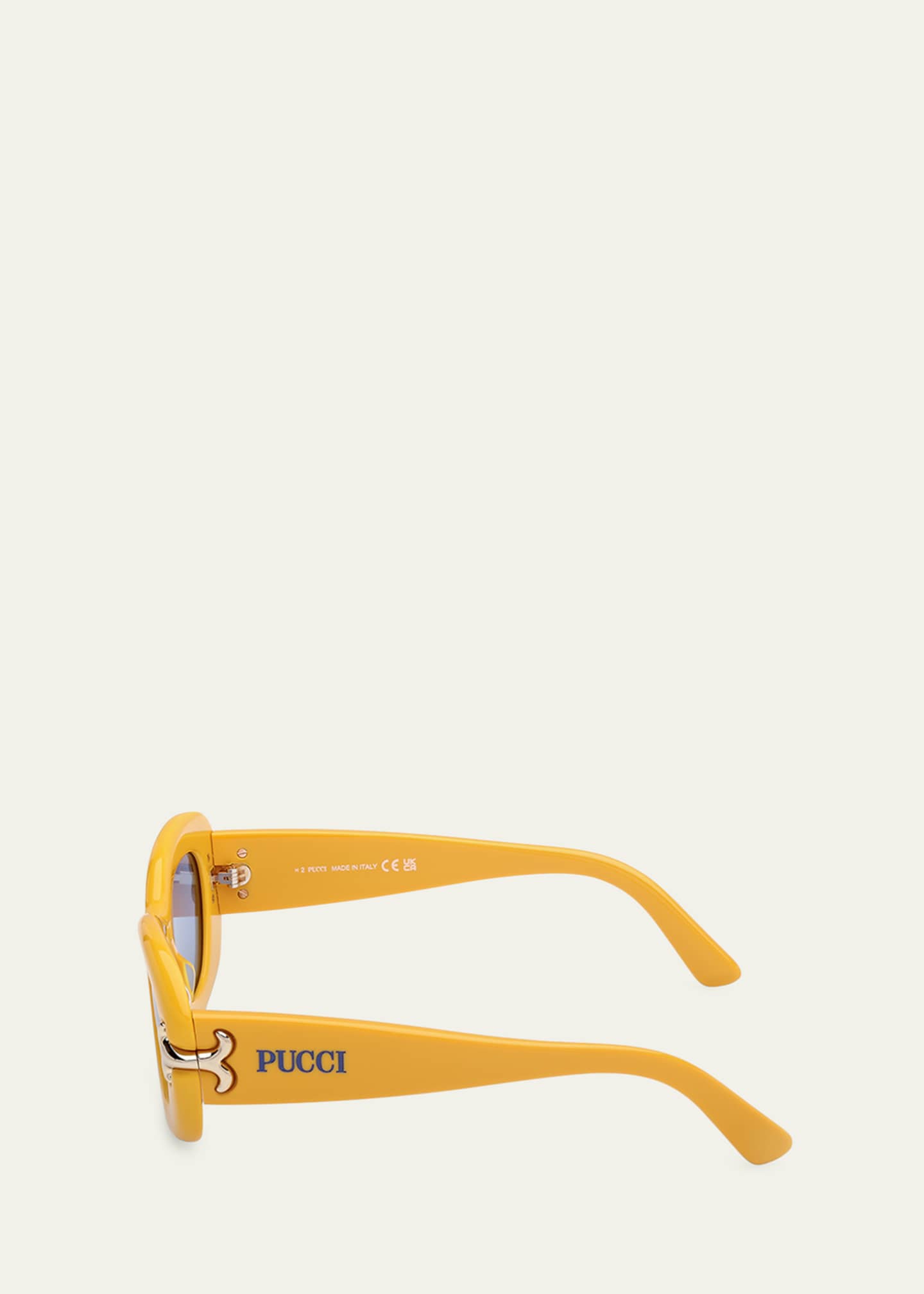 Pucci Filigree Acetate Oval Sunglasses - Bergdorf Goodman