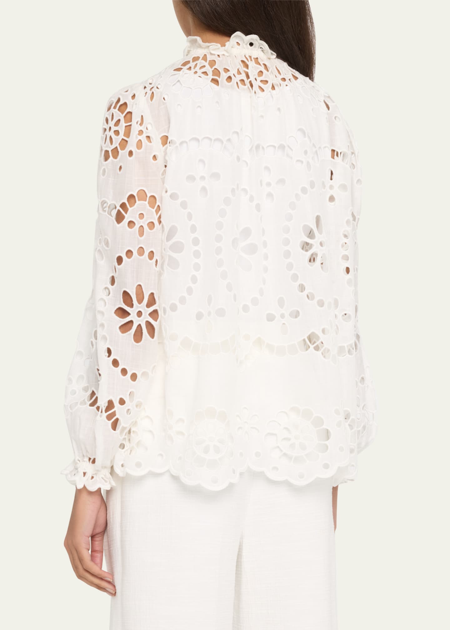 ZIMMERMANN LEXI EMBRD BLOUSE IVORY - White