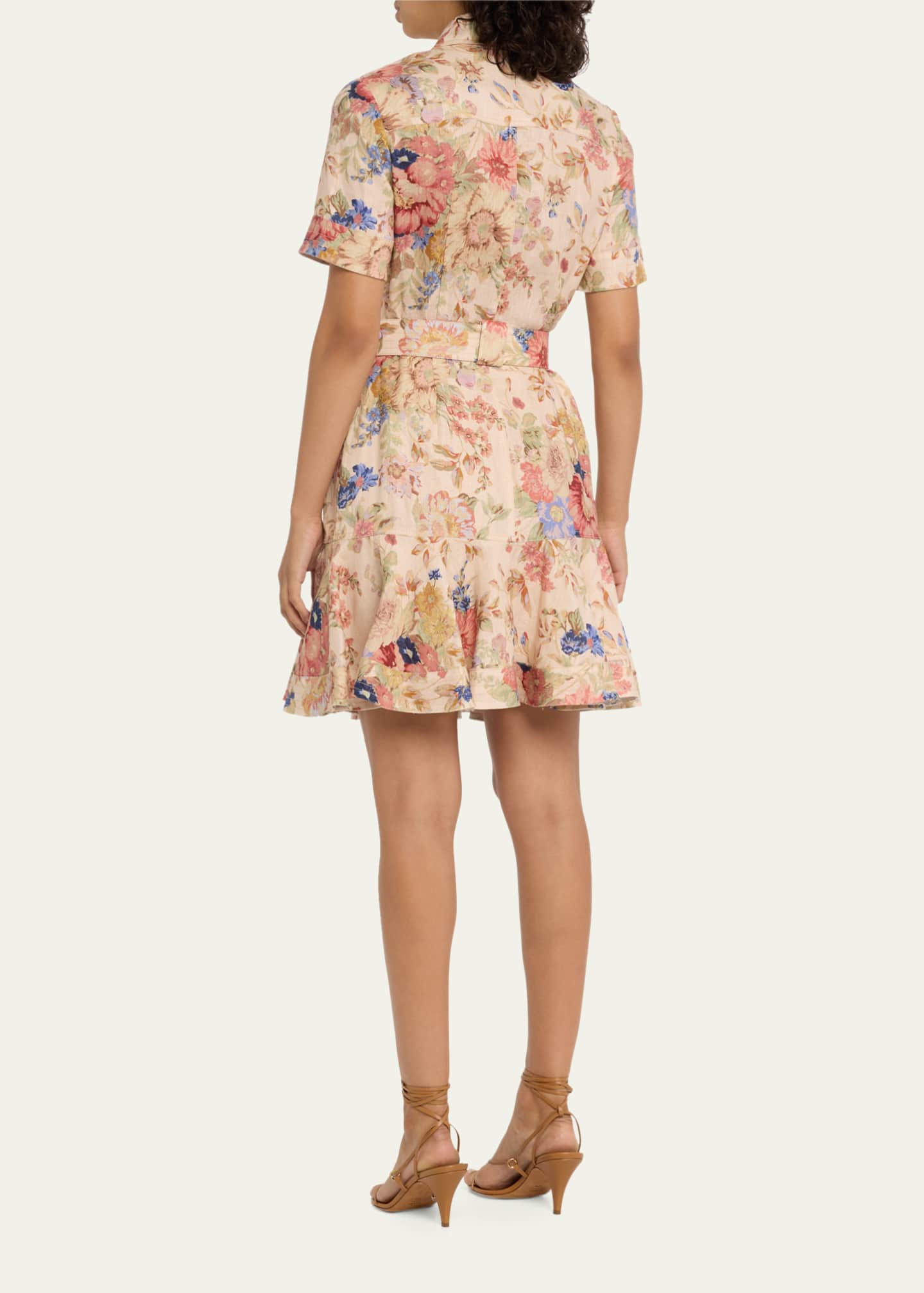 Zimmermann August Floral Belted Mini Dress Bergdorf Goodman