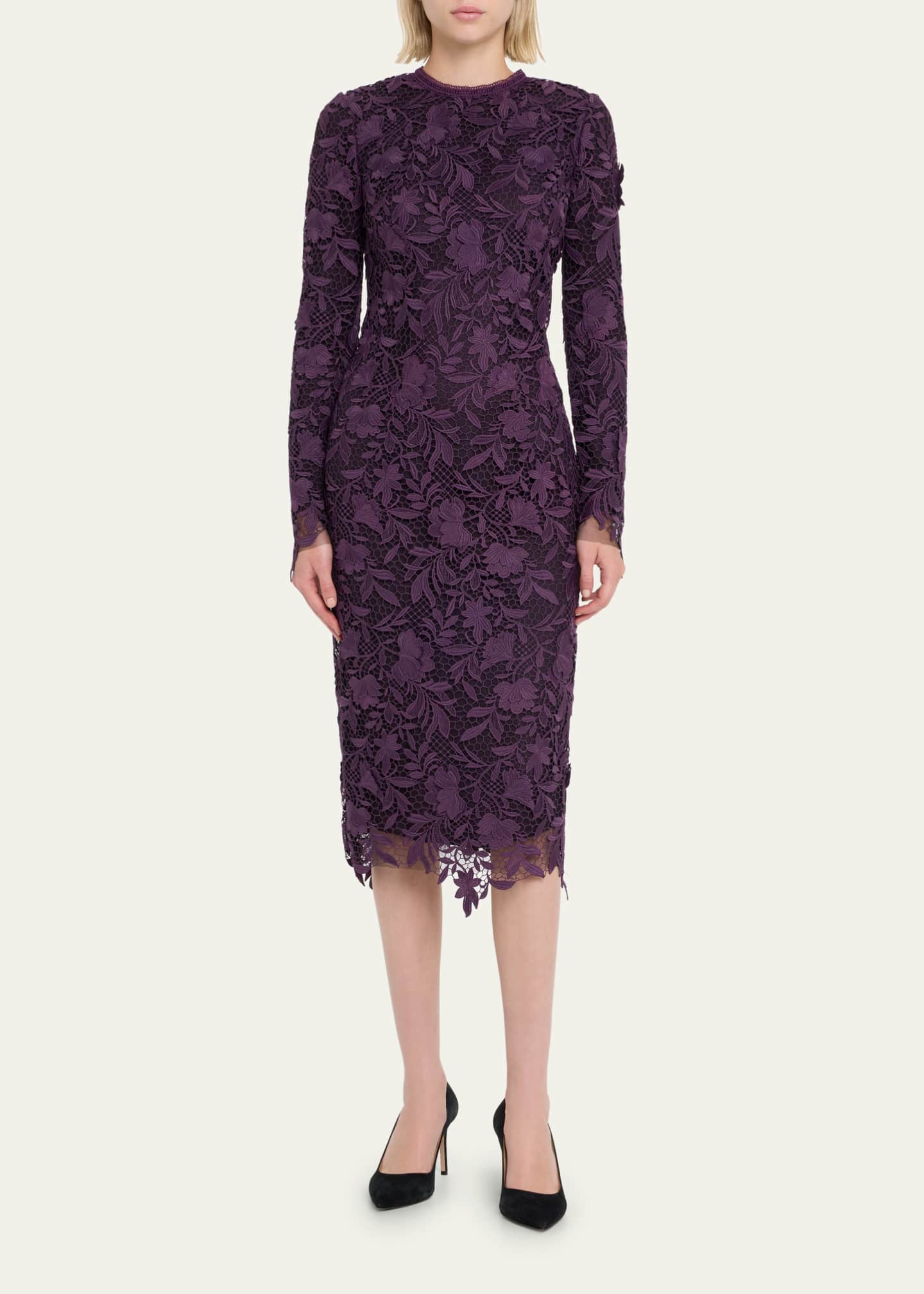 Purple lace sheath dress 2025