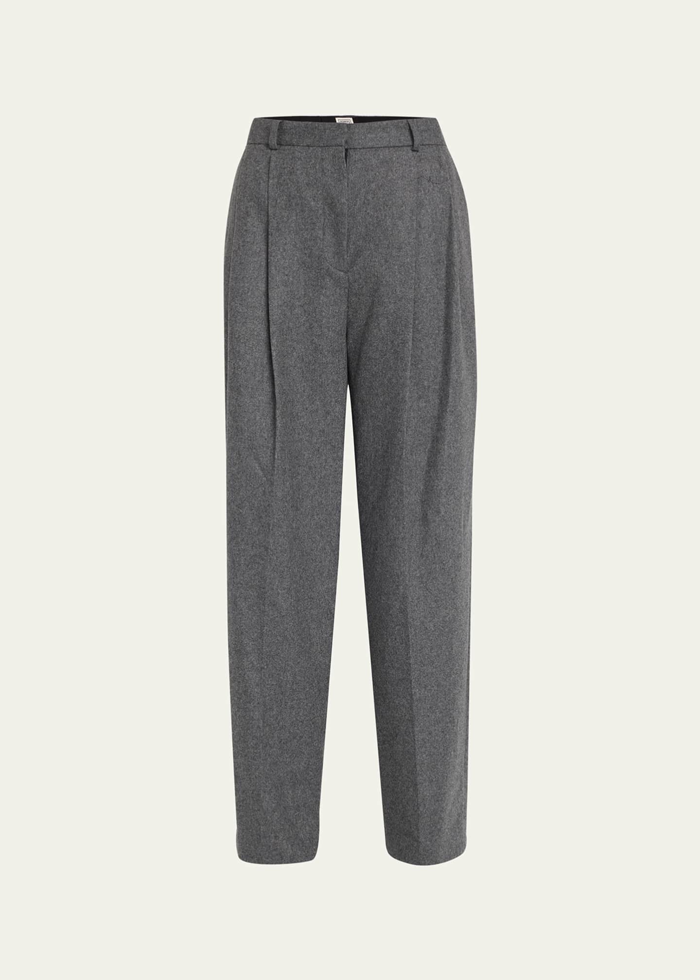 Toteme Double-Pleated Tailored Wool Trousers - Bergdorf Goodman