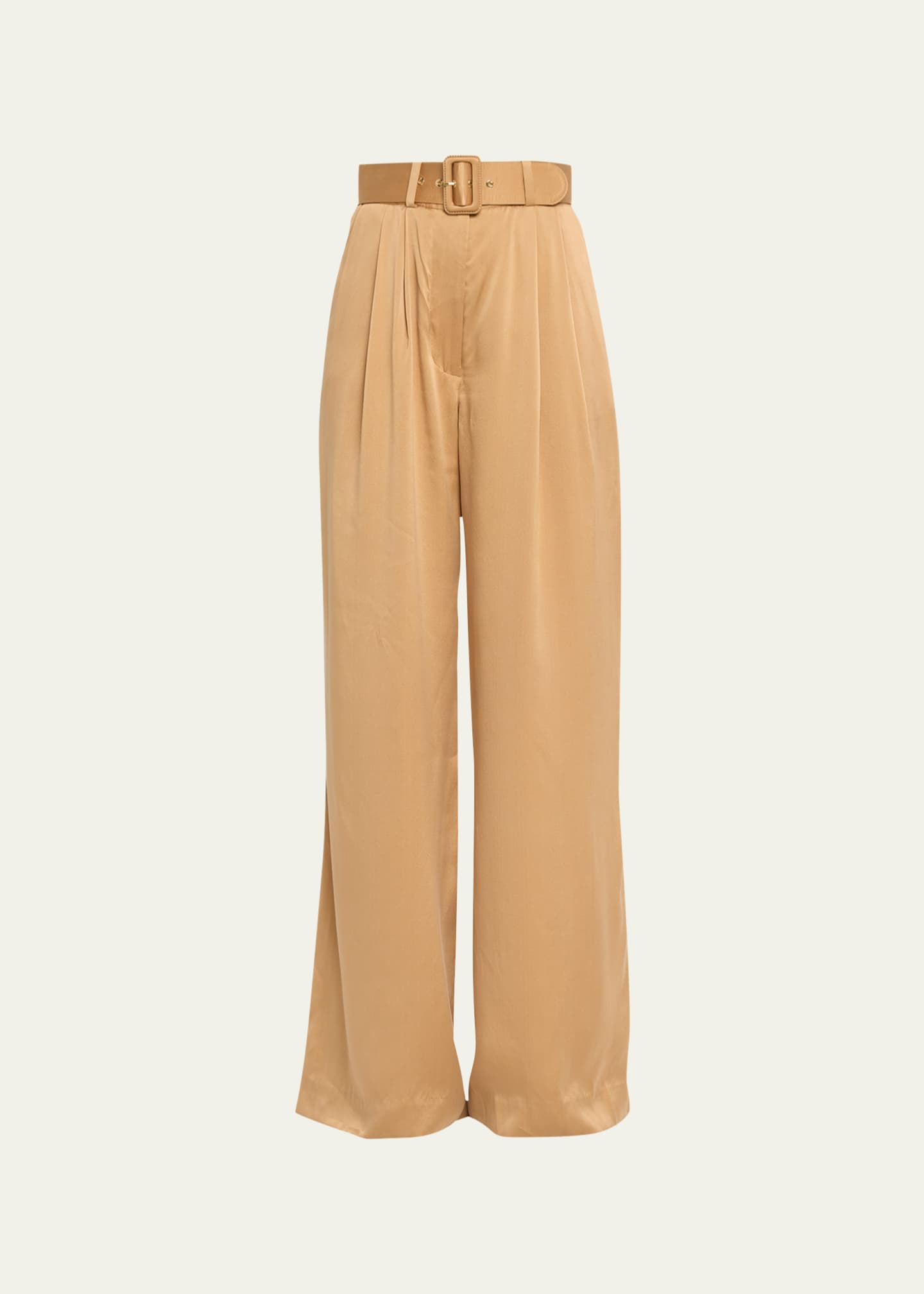 Zimmermann Silk Wide-Leg Tuck Pants