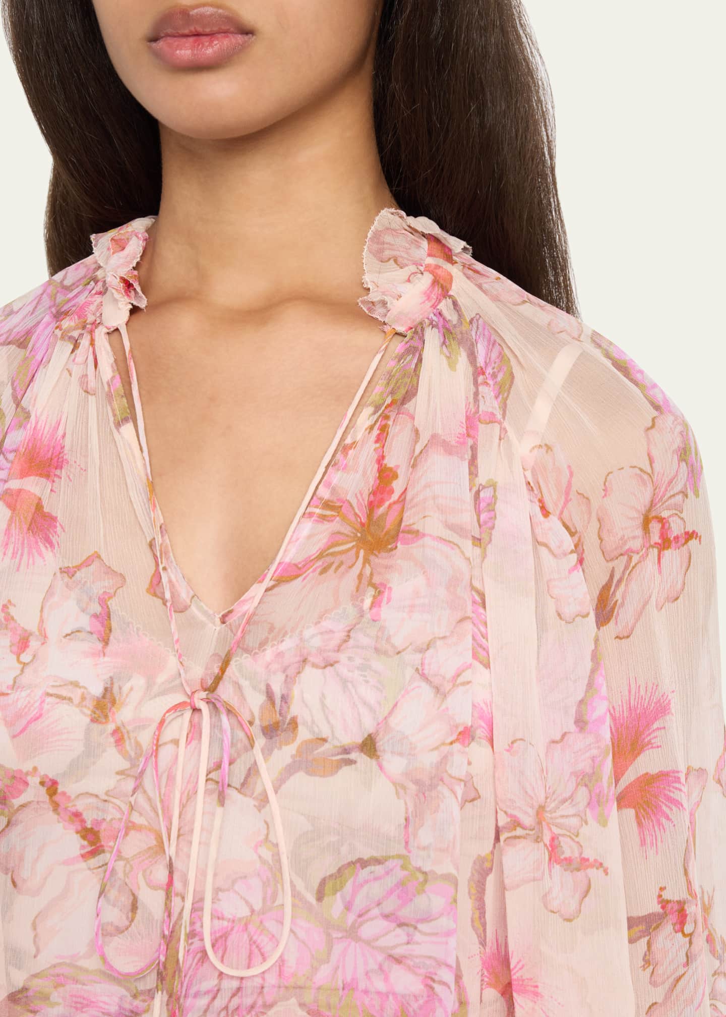 ZIMMERMANN Matchmaker Billow floral-print blouse - Pink