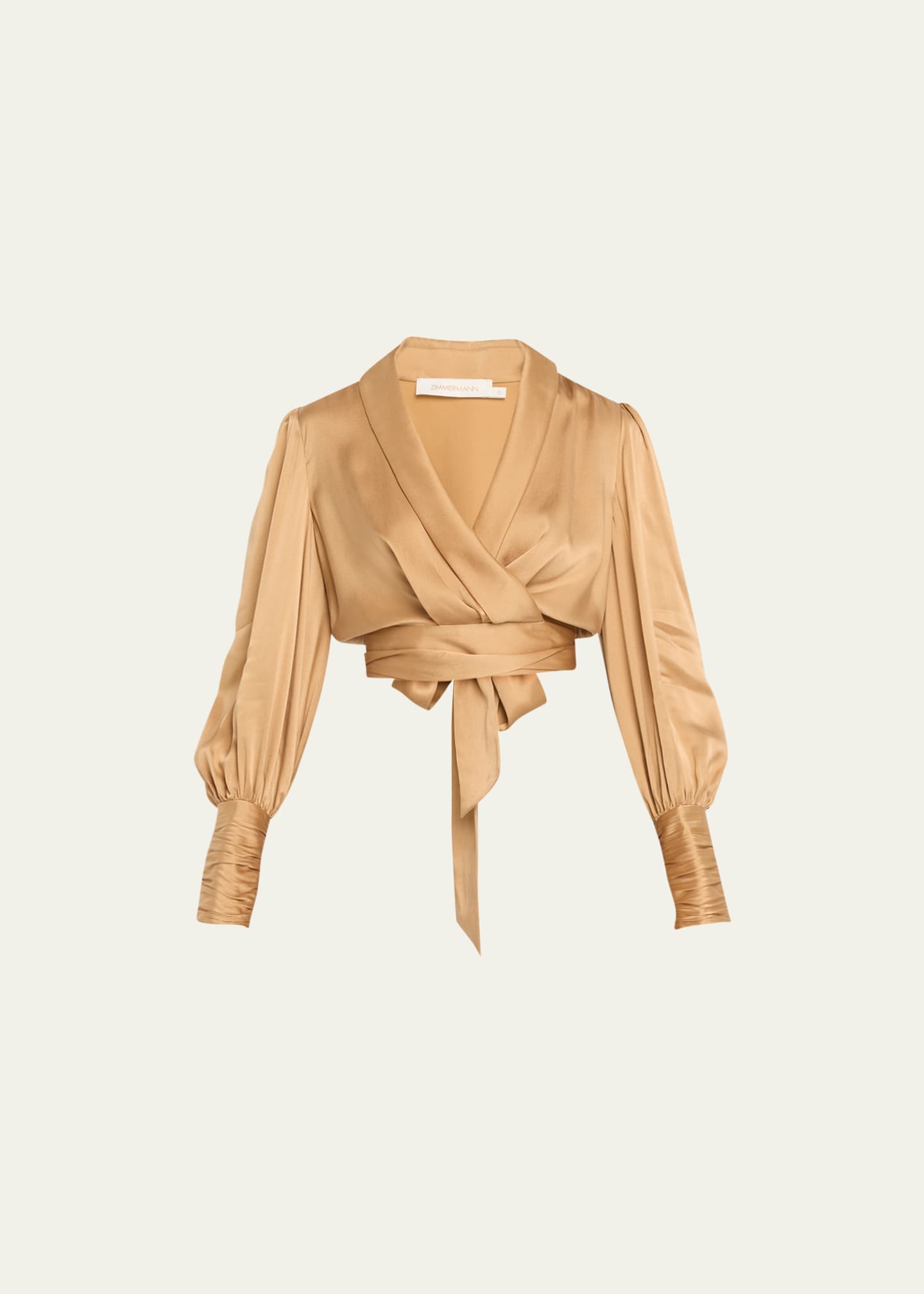 Zimmermann Silk LongSleeve Wrap Top Bergdorf Goodman
