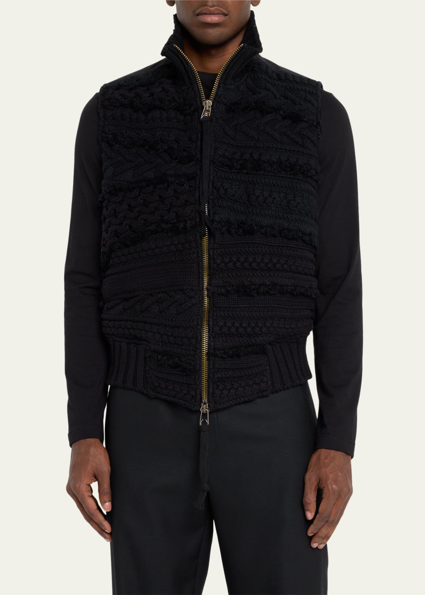 Greg Lauren Men's Fisherman Knit Sweater Vest Bergdorf Goodman