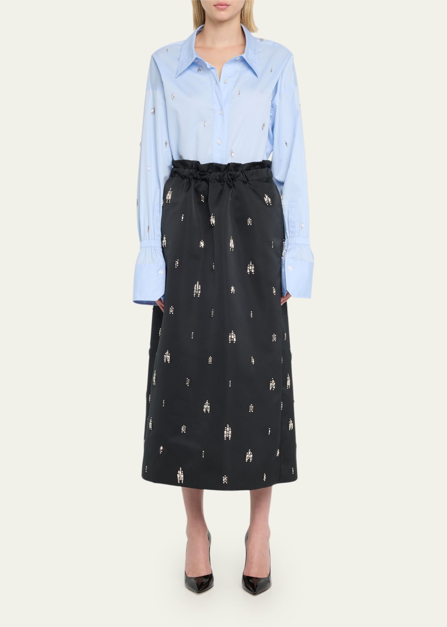 Satin embellished skirt shop