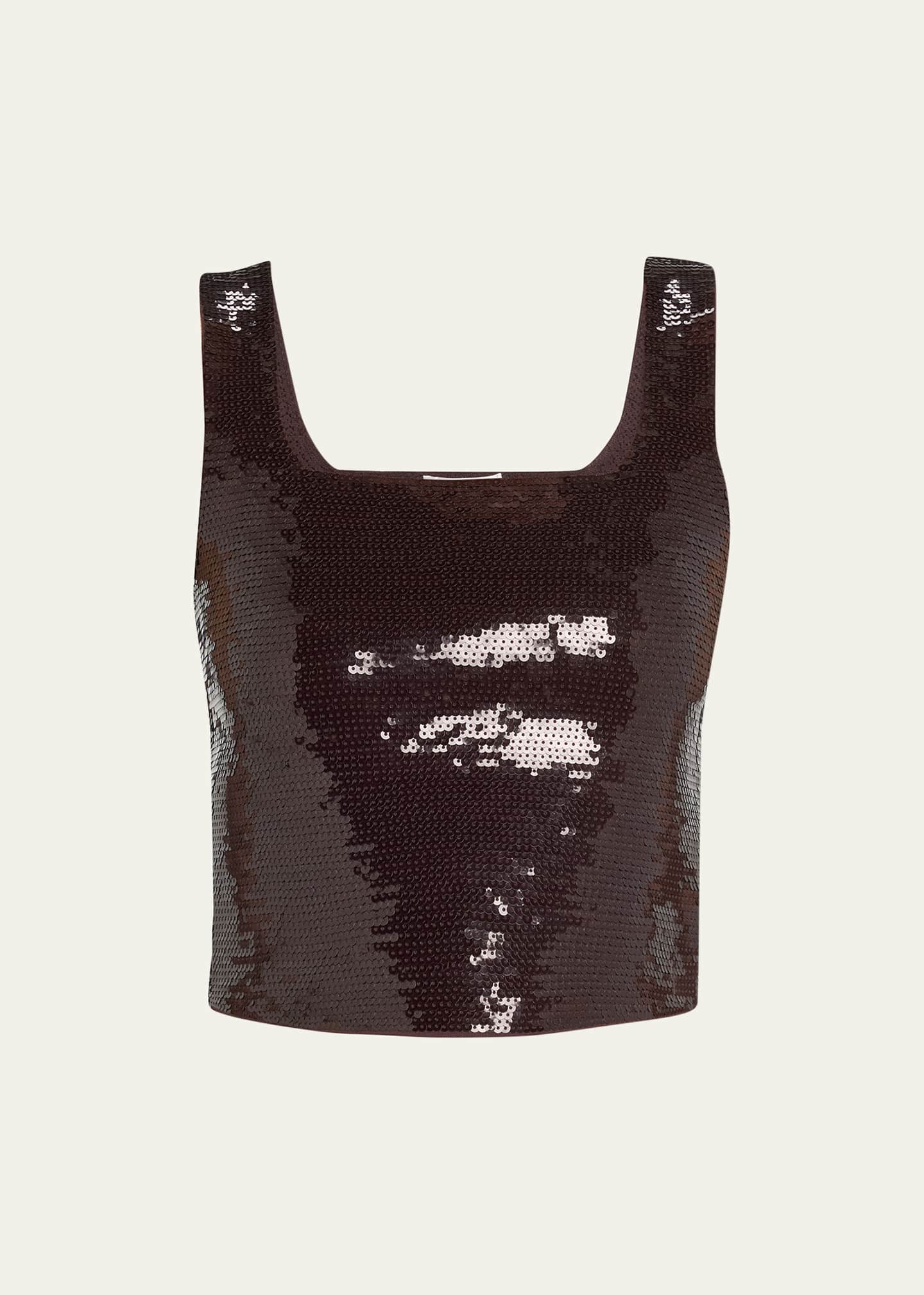 A.L.C. Victoria Cropped Sequin Tank Top