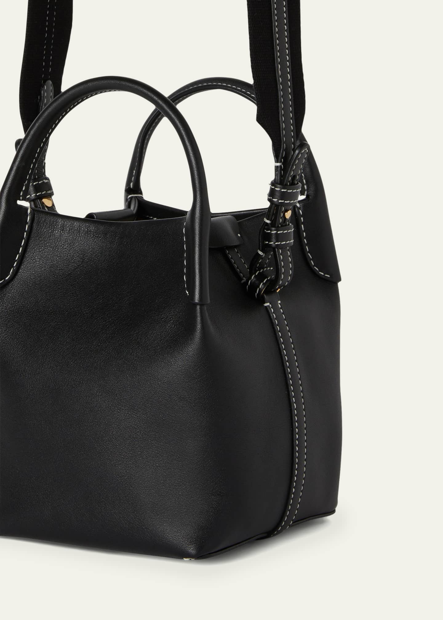 Loro Piana Bale Micro Rounded Leather Top-Handle Bag Image 3 of 5