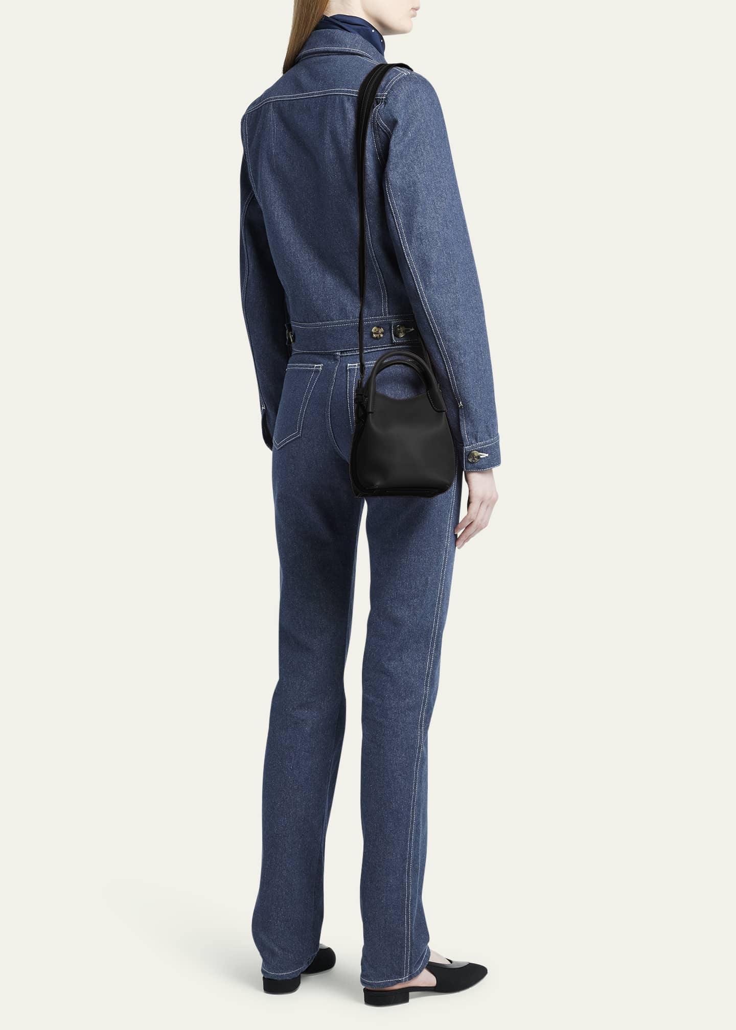 Loro Piana Bale Micro Rounded Leather Top-Handle Bag Image 5 of 5