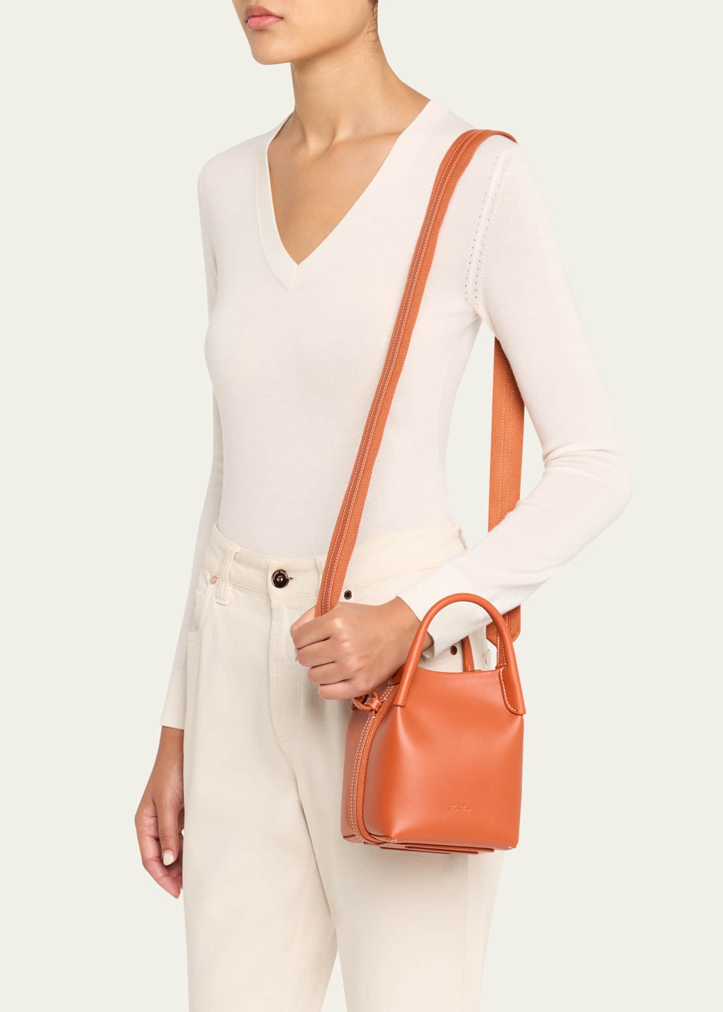 Loro Piana Bale Micro Rounded Leather Top-Handle Bag - Bergdorf