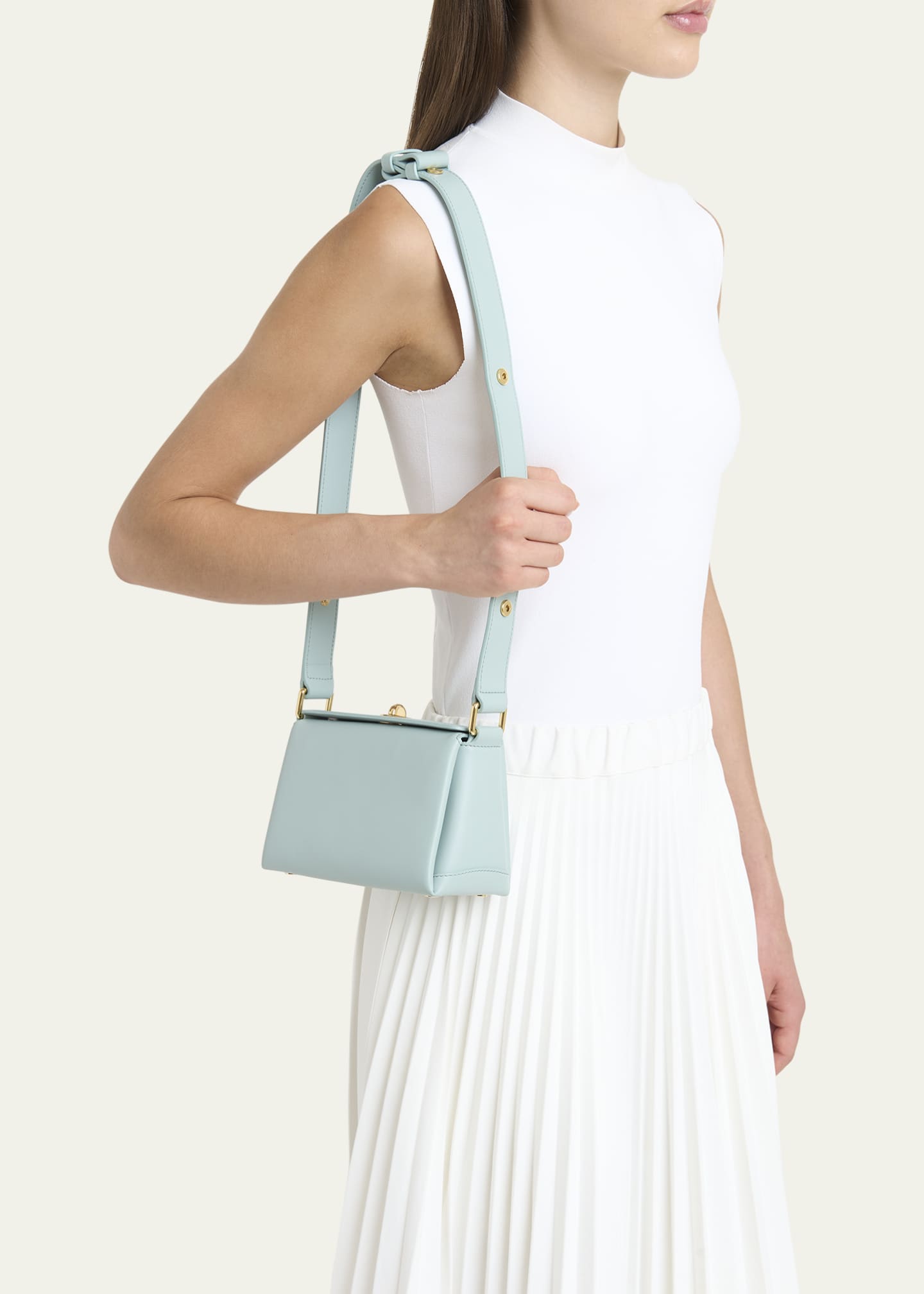 Plan C Mini Turn-Lock Leather Shoulder Bag Image 2 of 6