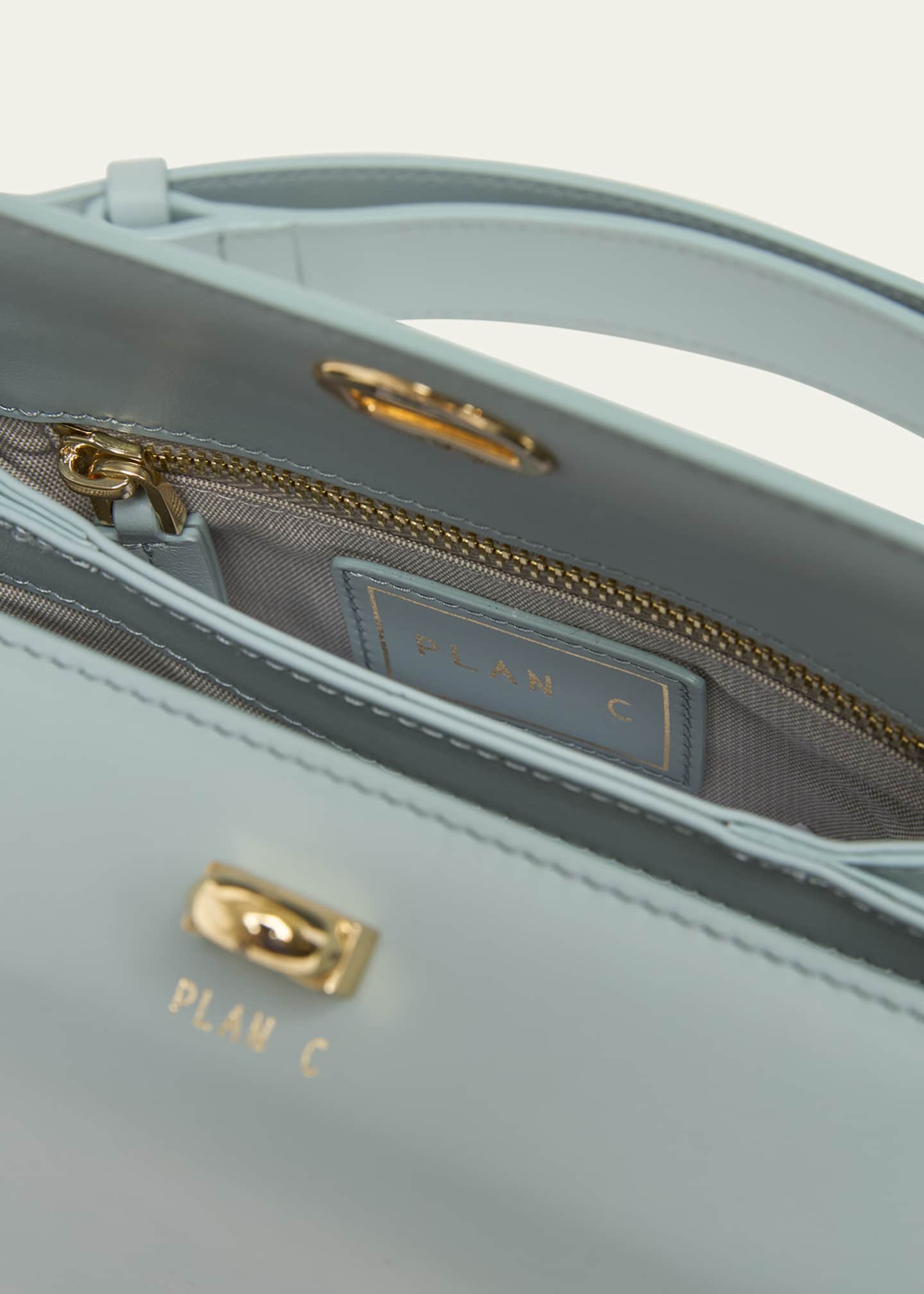 Plan C Mini Turn-Lock Leather Shoulder Bag Image 4 of 6