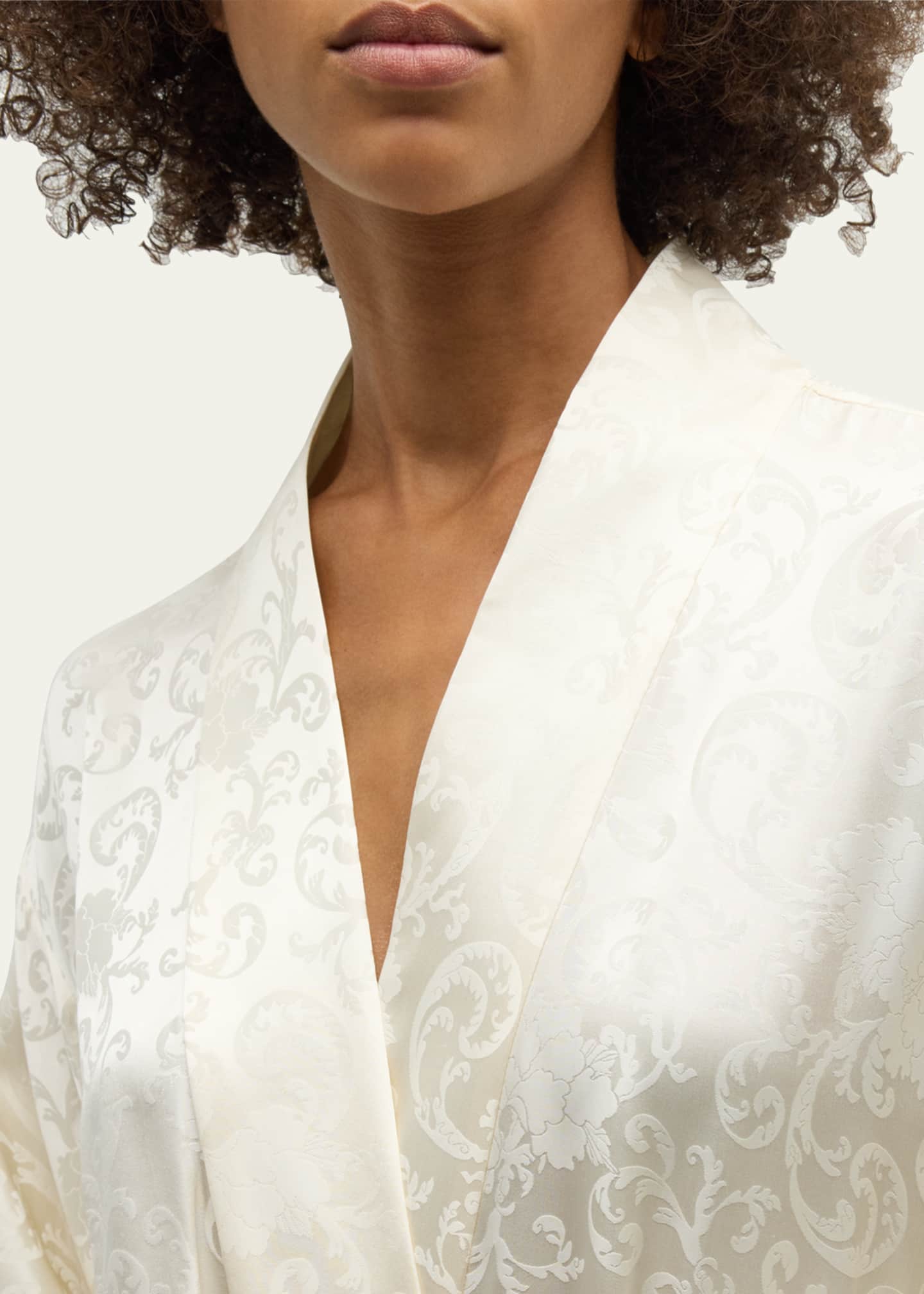 Josie Natori Ines Long Floral Jacquard Robe - Bergdorf Goodman