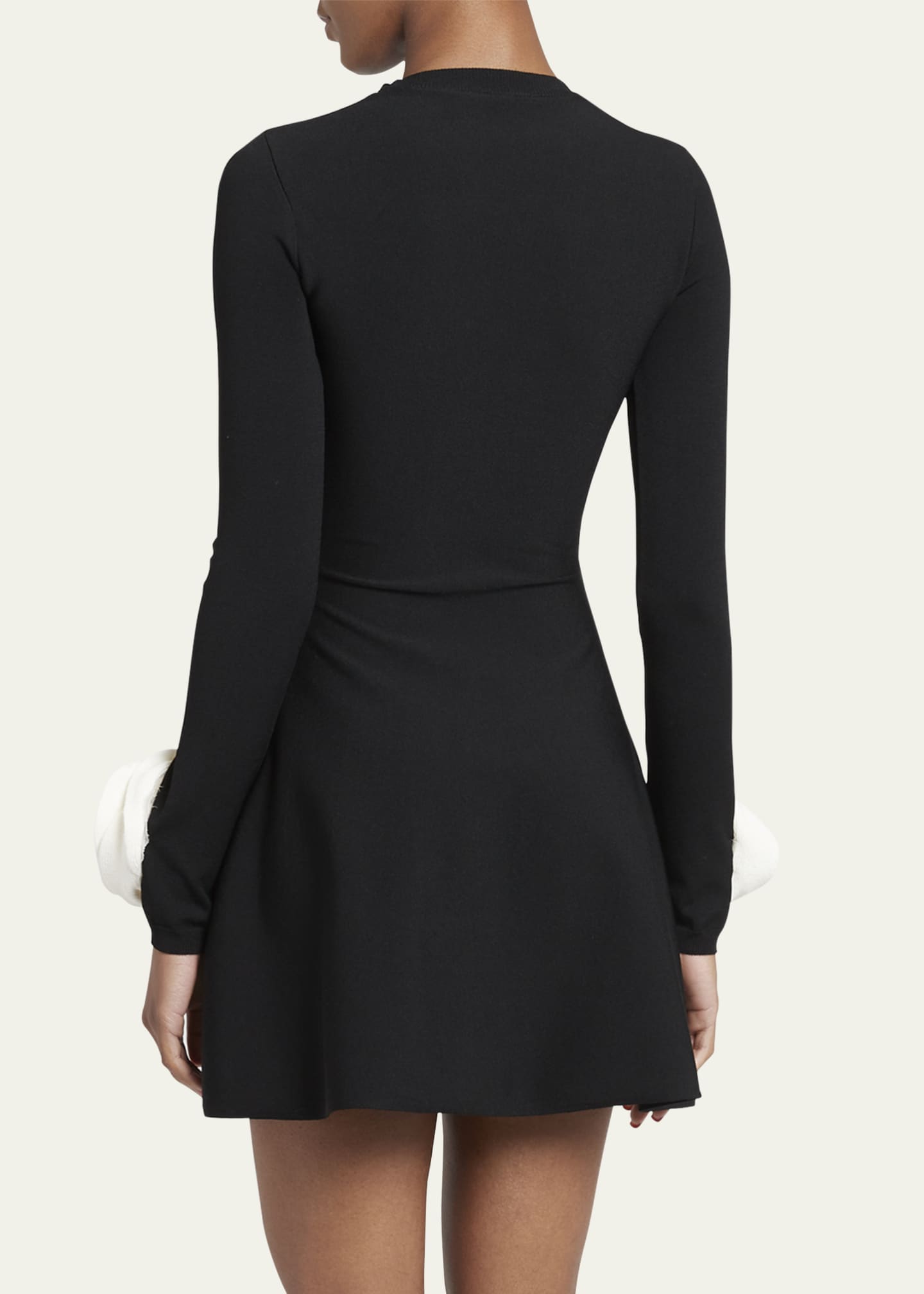 Valentino Garavani Rosette Cuff Long Sleeve Mini Sweater Dress
