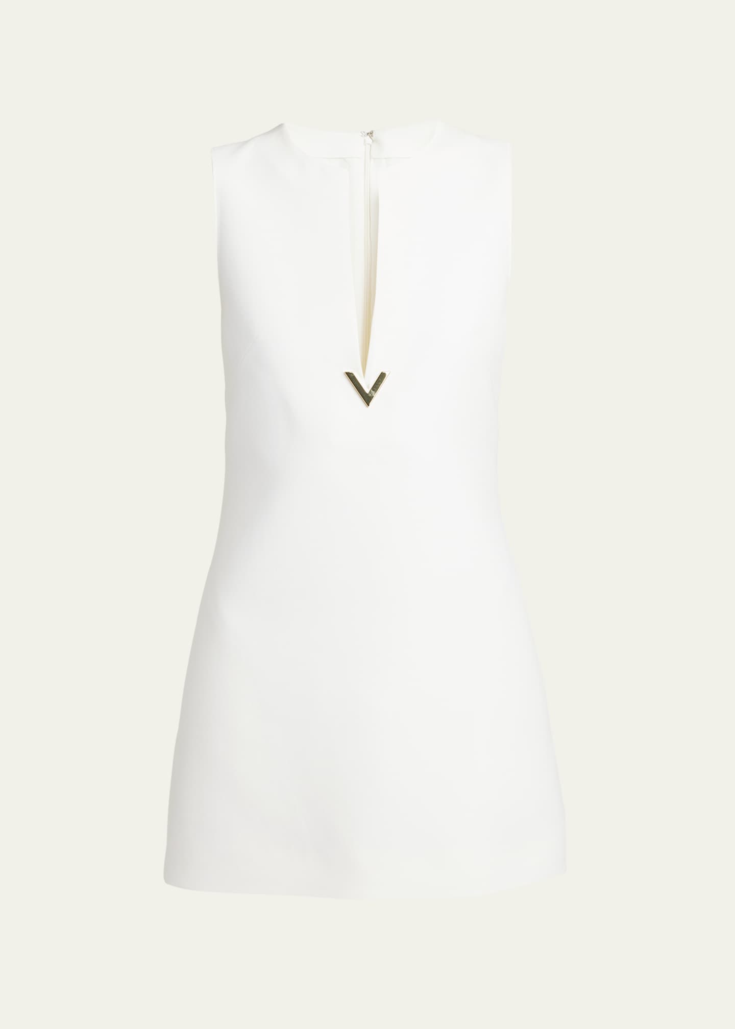 Valentino Garavani V-logo tweed minidress - White