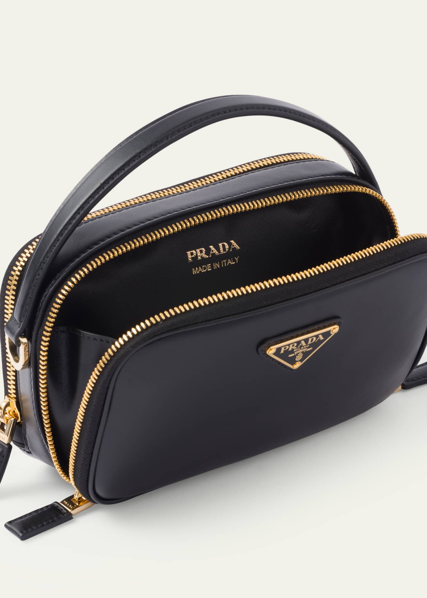 Prada Odette Double-Zip Leather Top-Handle Bag Image 4 of 4