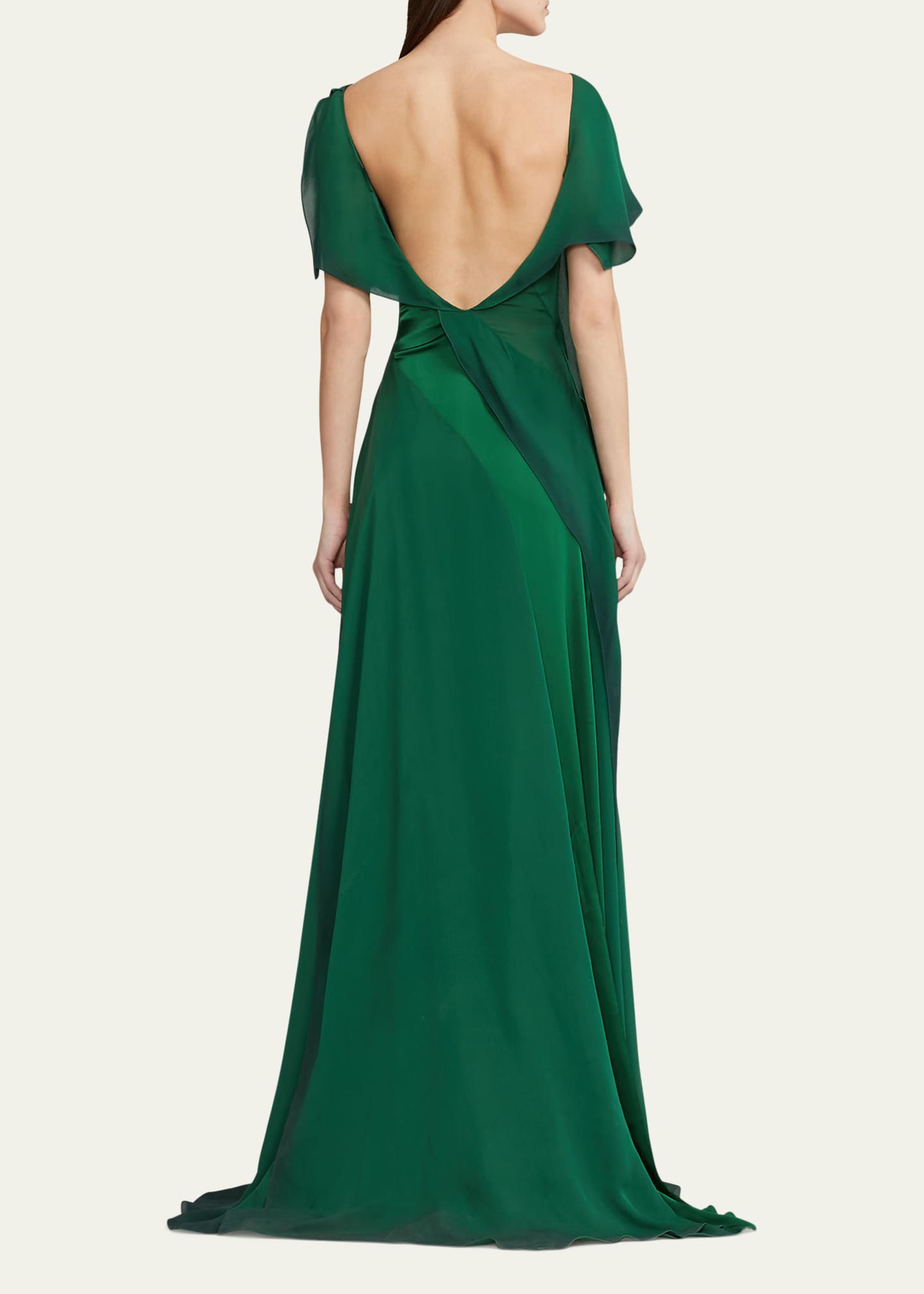 Ralph Lauren Collection Johnathon Georgette Tiered Gown