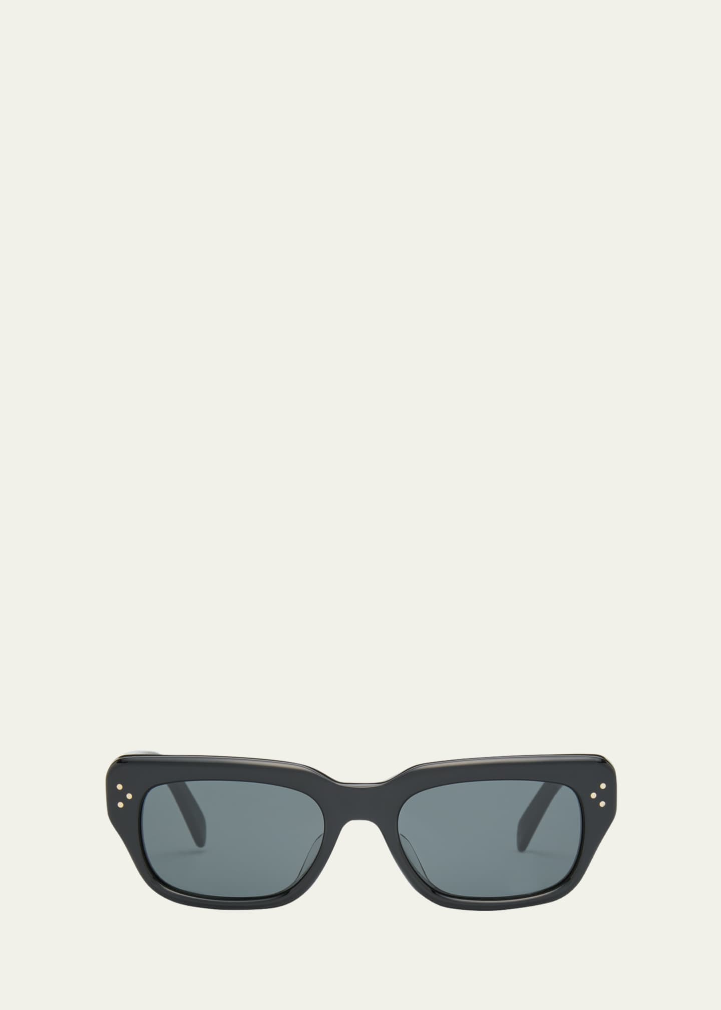 Celine Men's 3-Dot Acetate Rectangle Sunglasses