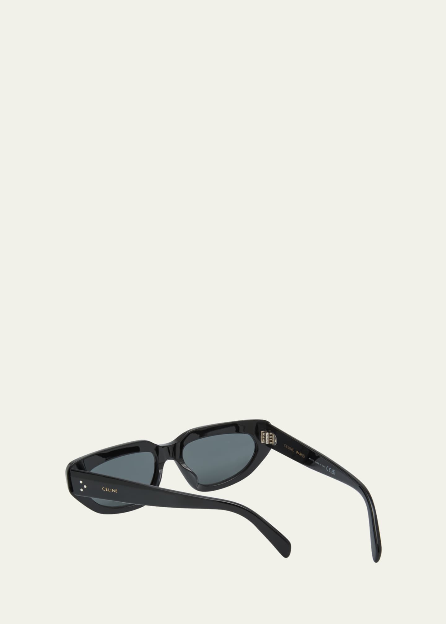 Cat-Eye 3 Dots Acetate Sunglasses Black - CELINE