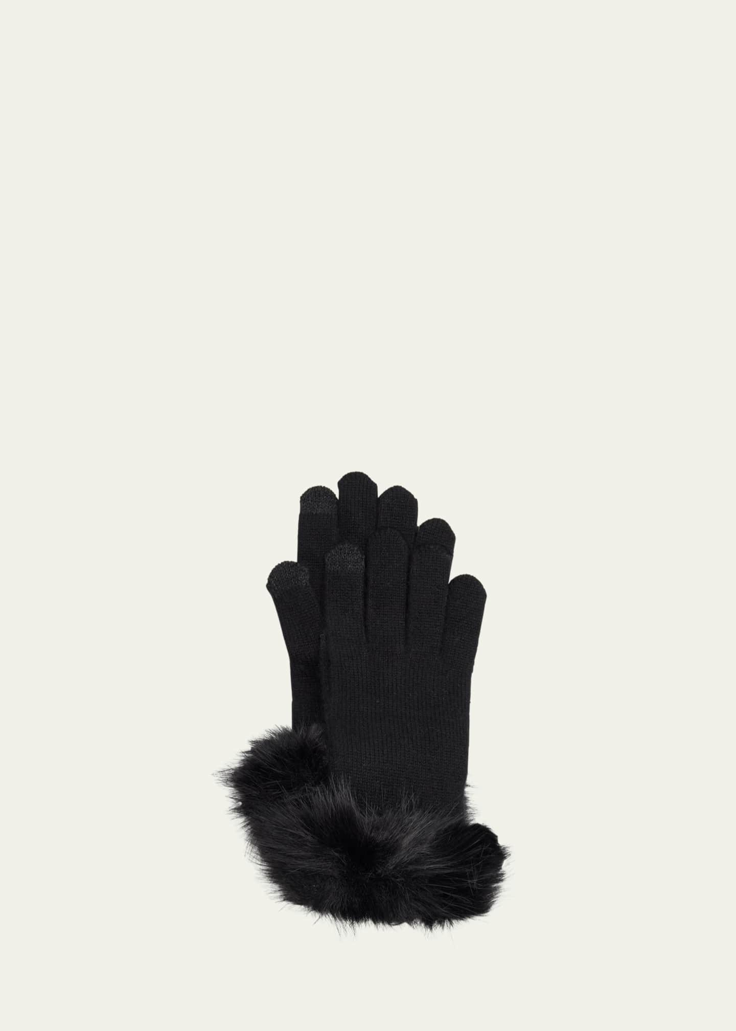 Sofia Cashmere Touchscreen Cashmere & Faux Fur Gloves