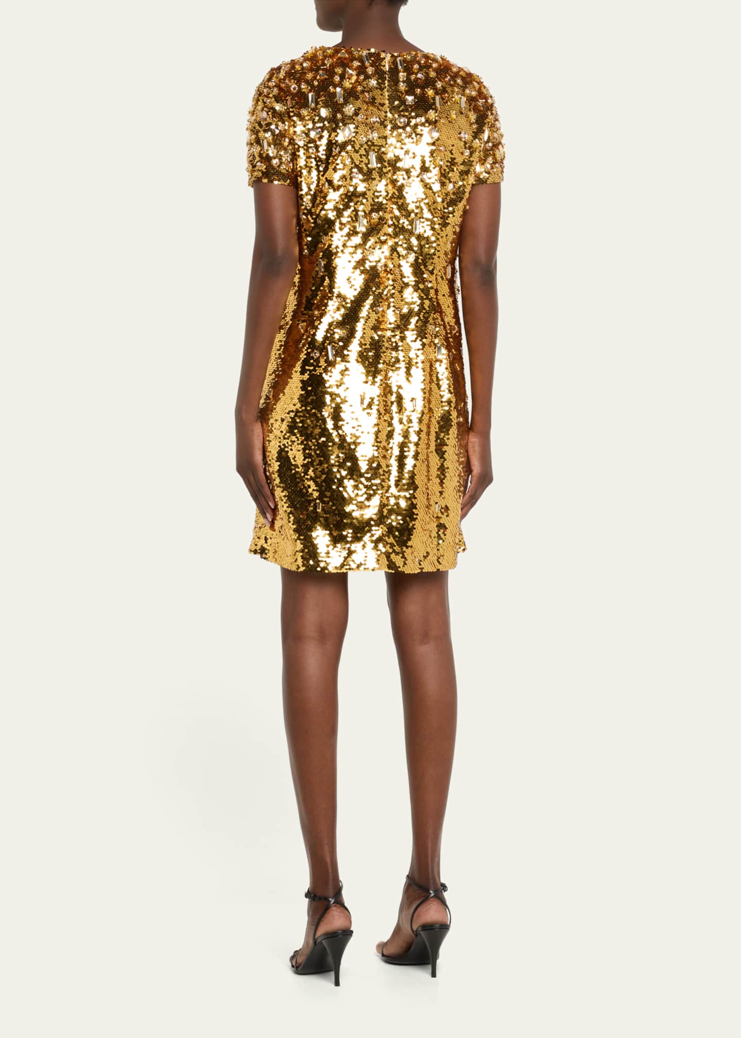 Carolina Herrera Embellished Sequin Shift Dress