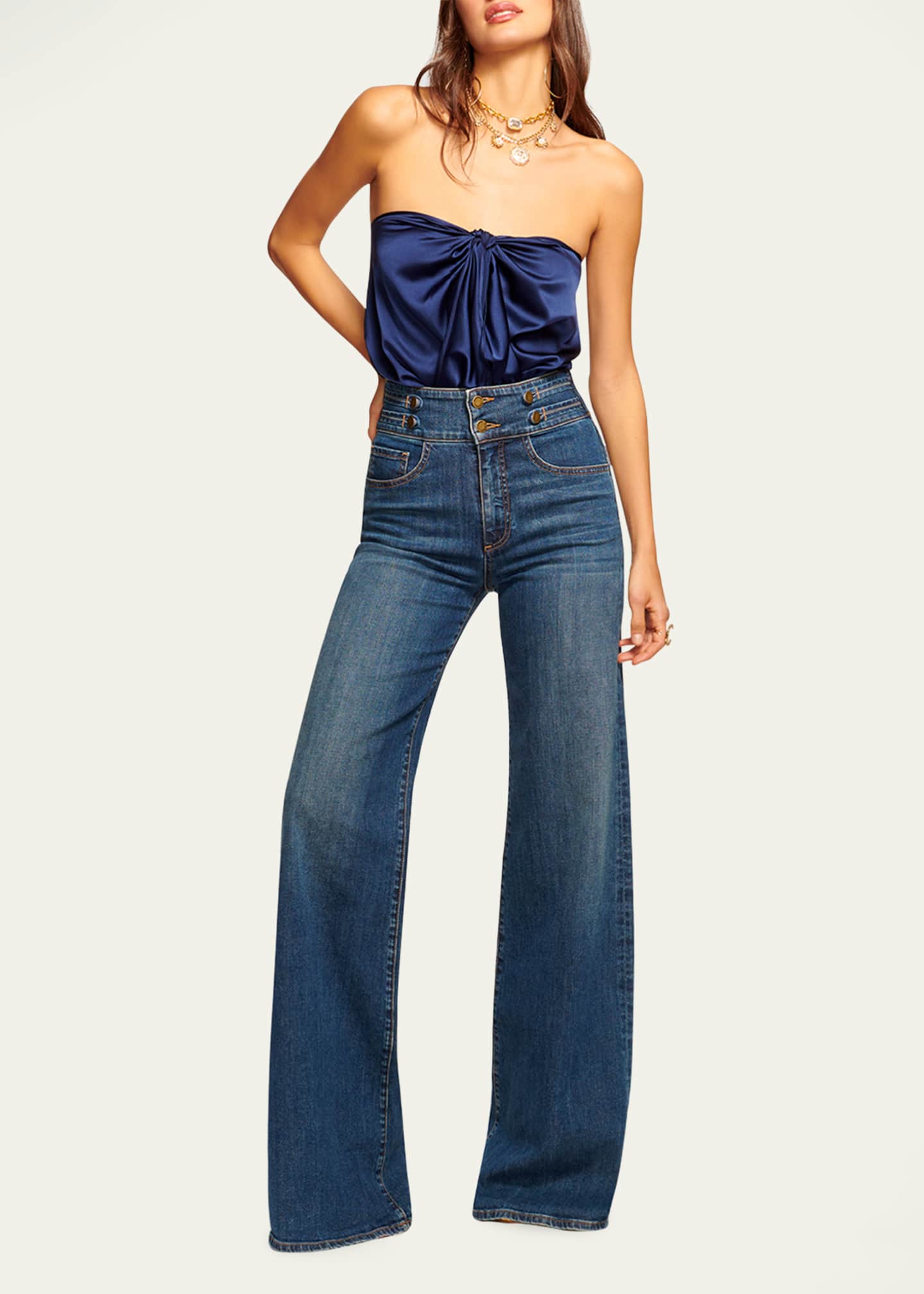 Ramy Brook Liv High-Rise Wide-Leg Jeans Image 2 of 4