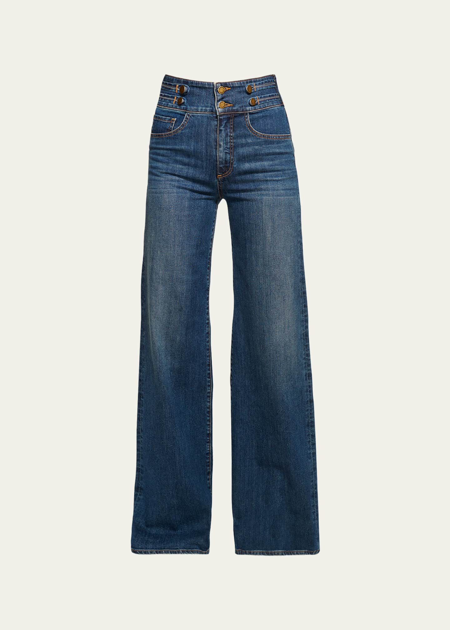 Ramy Brook Liv High-Rise Wide-Leg Jeans Image 1 of 4