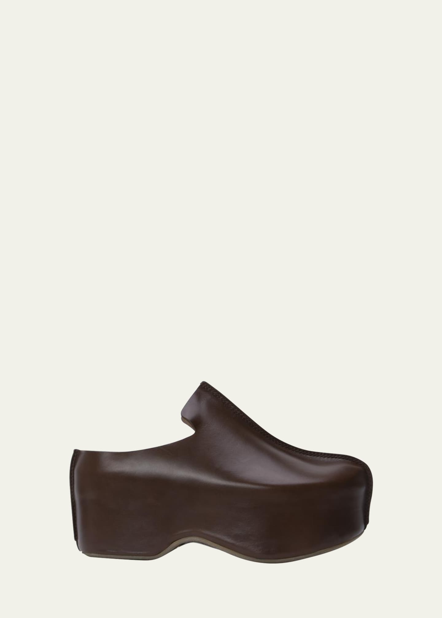 Leather platform clearance clogs