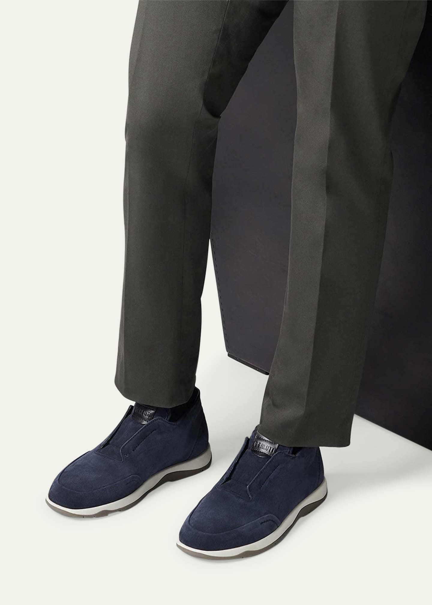 Berluti Men's Echappee Suede Slip-On Loafer Boots Image 2 of 4