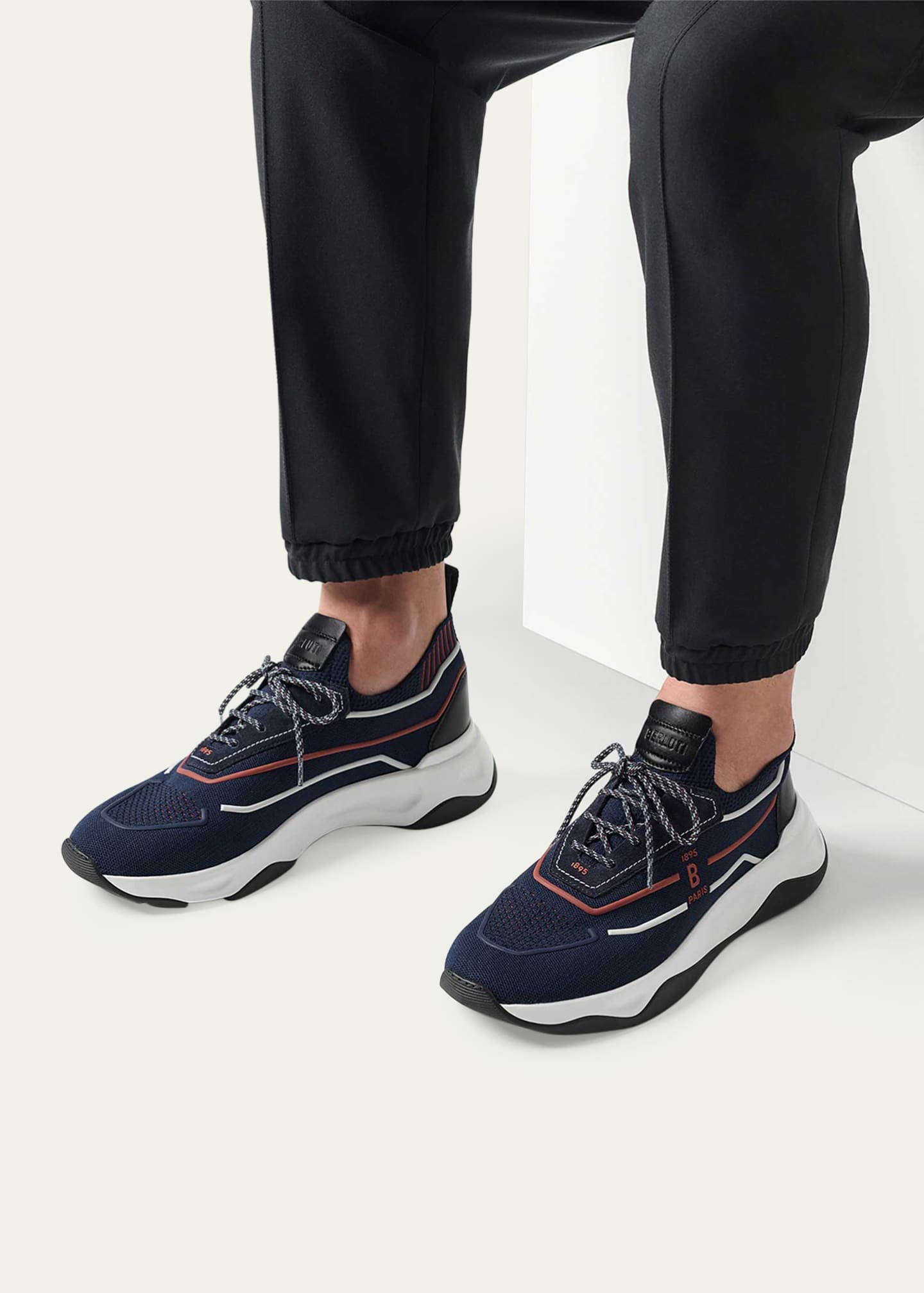 Berluti Men's Shadow Knit Runner Sneakers Image 2 of 4