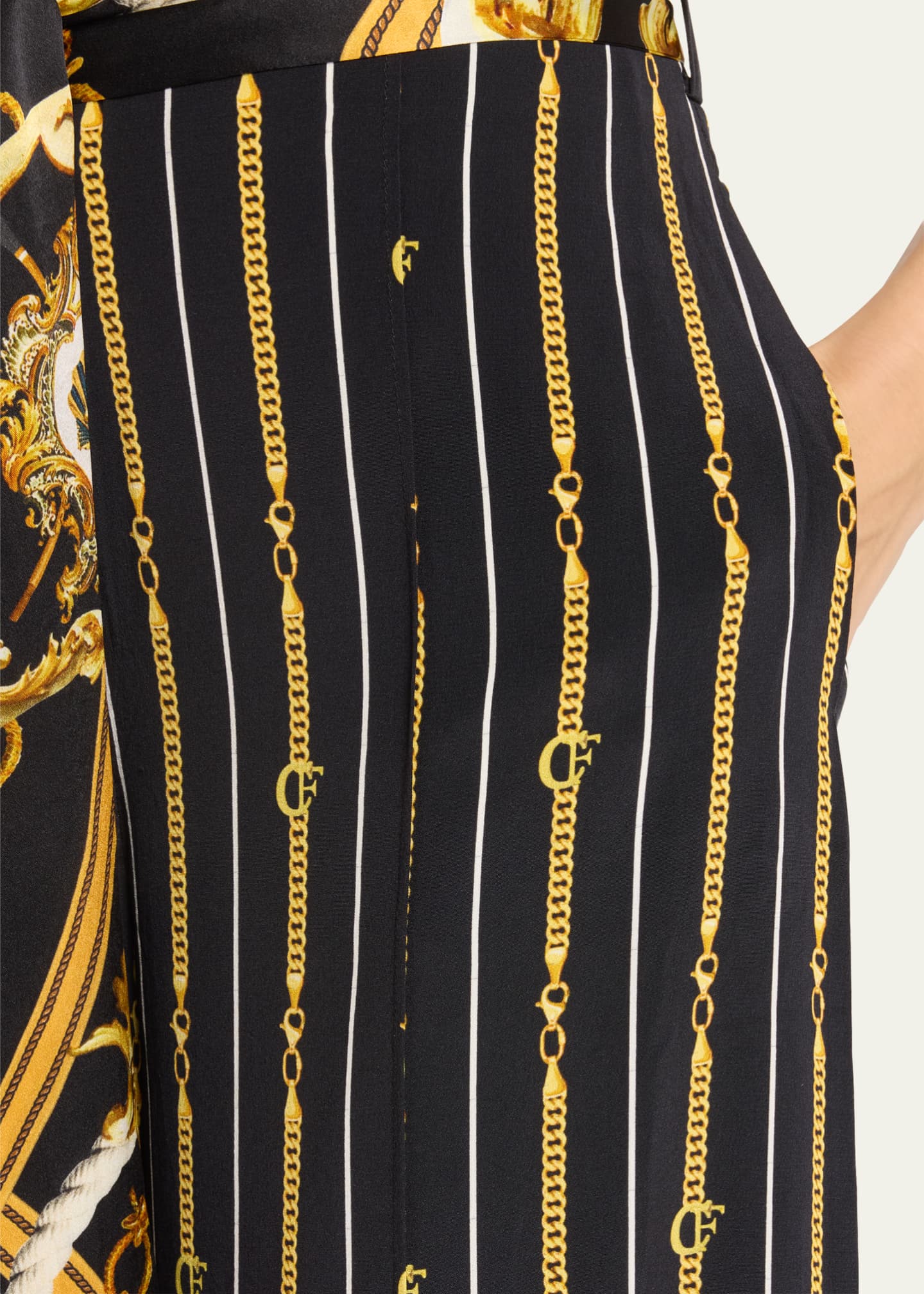 Camilla Scarf Belt Wide-Leg Silk Pants Image 5 of 5