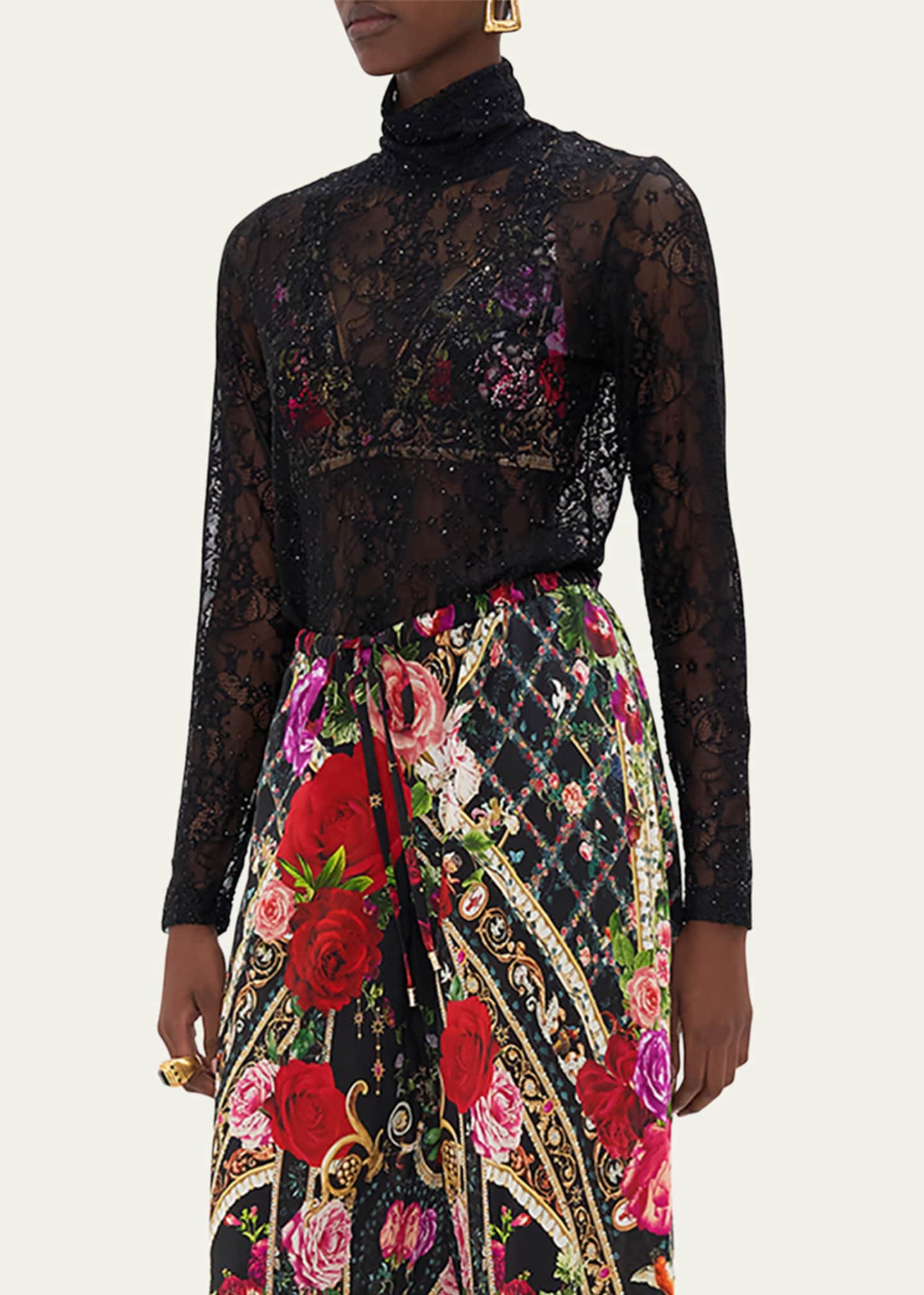 Sheer on sale lace turtleneck