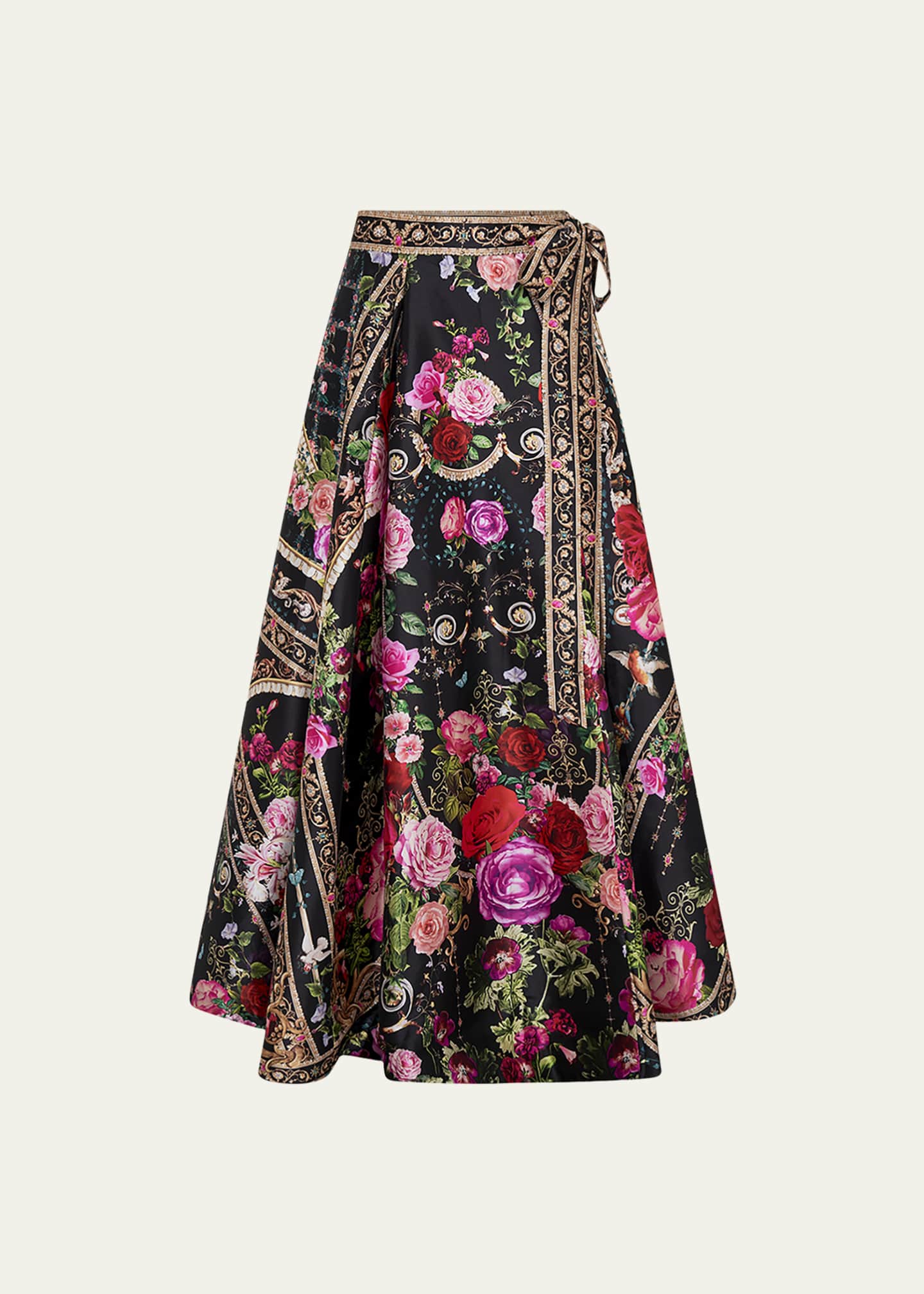 Taffeta maxi wrap skirt on sale