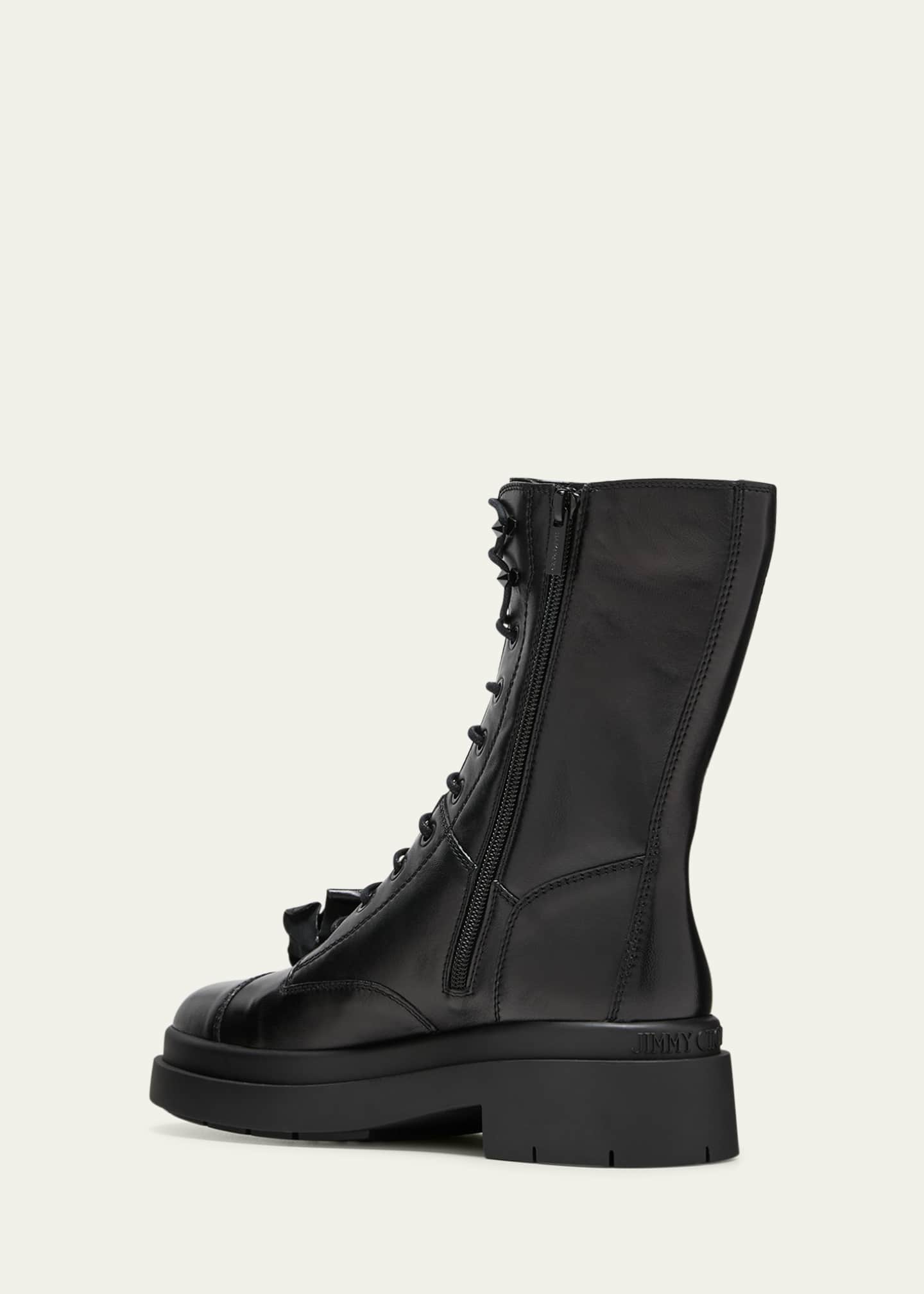 Leather combat hot sale booties